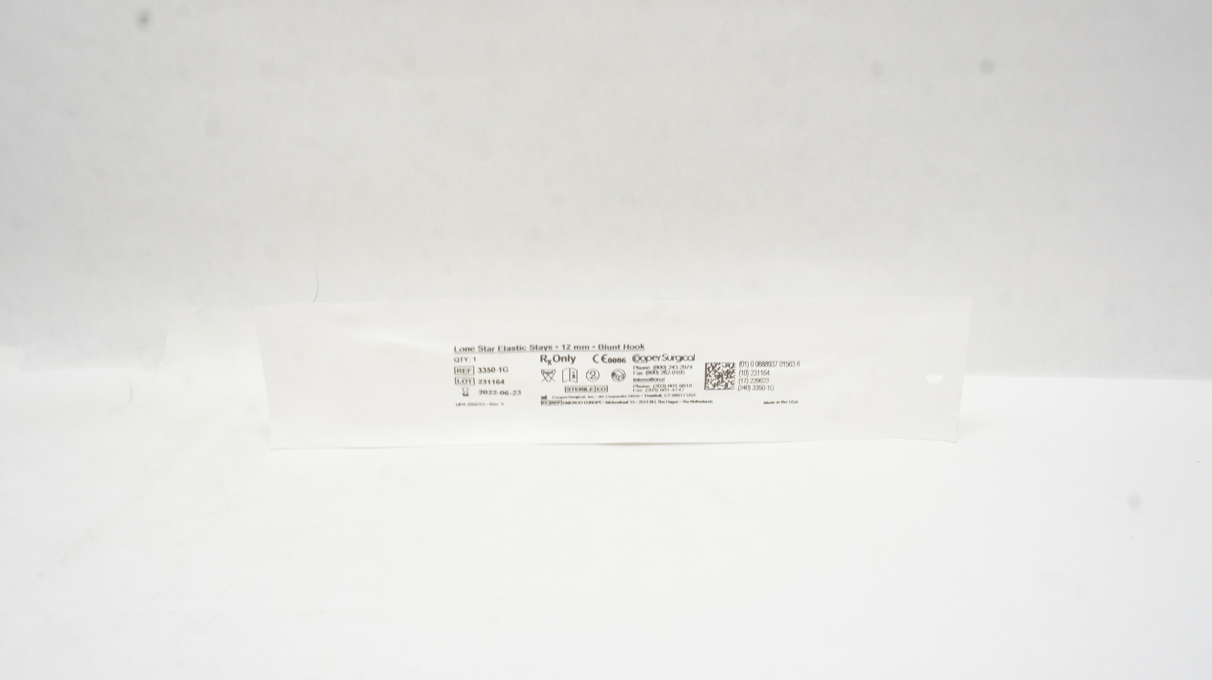 Cooper Surgical 3350-1G Lone Star Elastic Stays 12mm Blunt Hook (x)