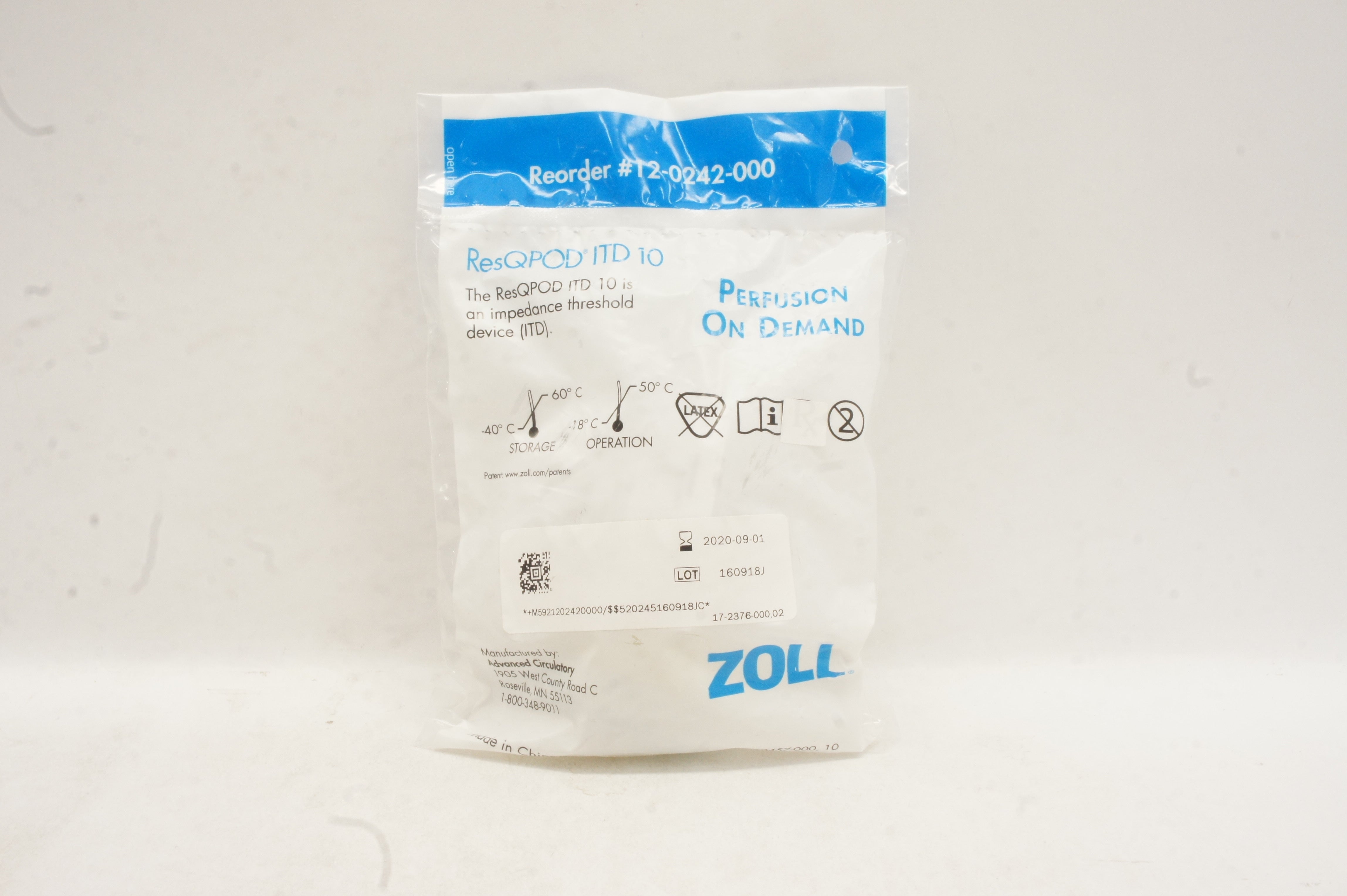 Zoll 12-0242-000 ResQPOD ITD 10 Impedance Threshold Device (x)