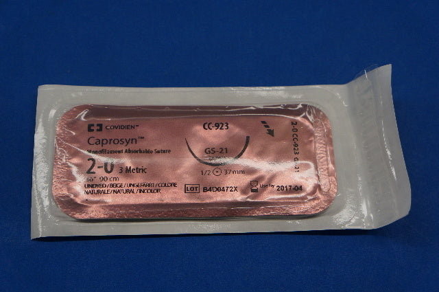 Covidien CC-923 2-0 Caprosyn, GS-21, Monofilament Absorbable Stre, 36