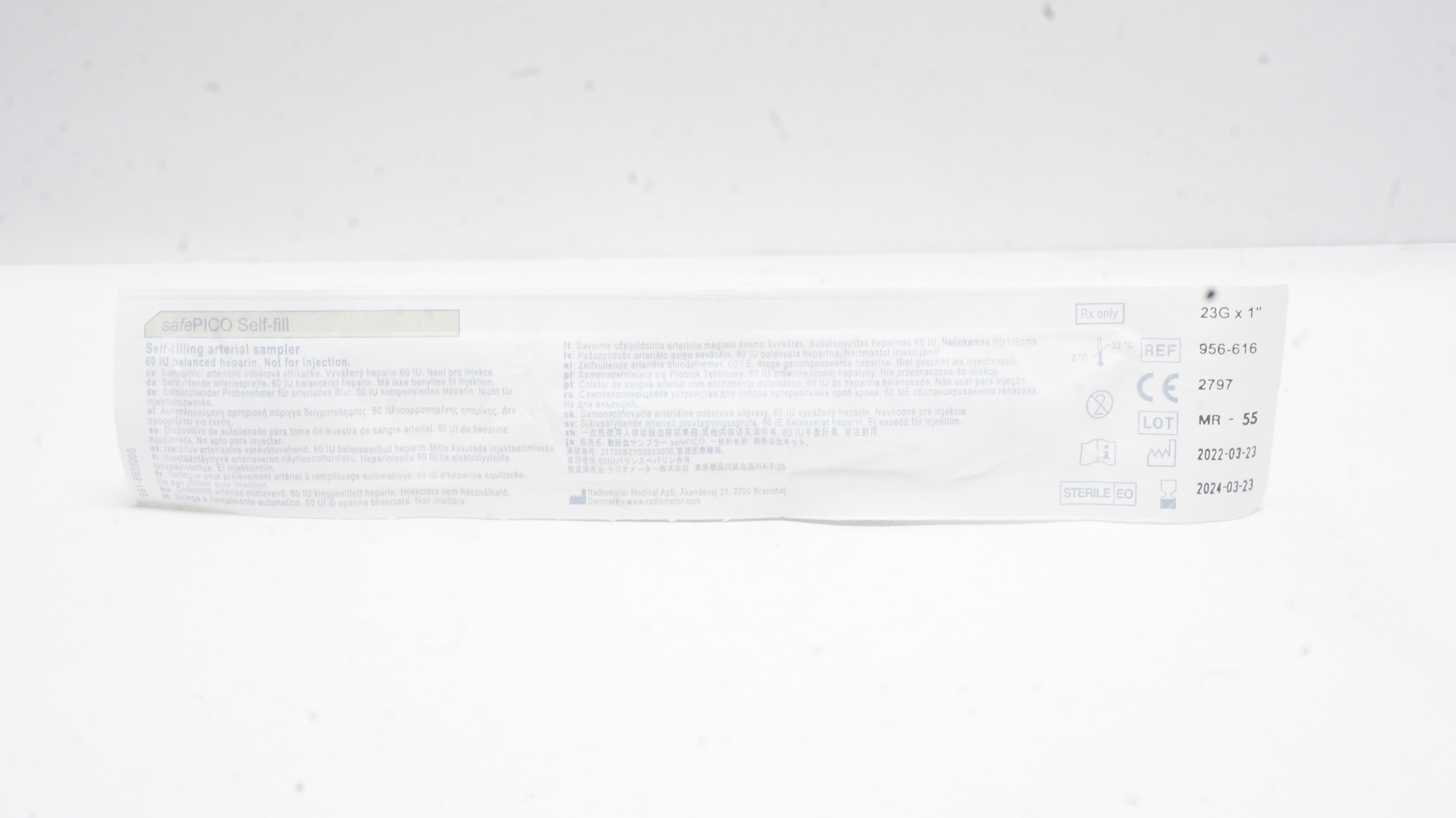 Radiometer 956-616 safePICO Self-Filling Arterial Sampler 23G x 1inch (x)
