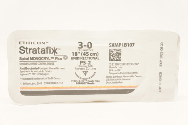 Ethicon SXMP1B107 3-0 Stratafix, PS-2 19mm 3/8c Reverse Cutting, 18inch
