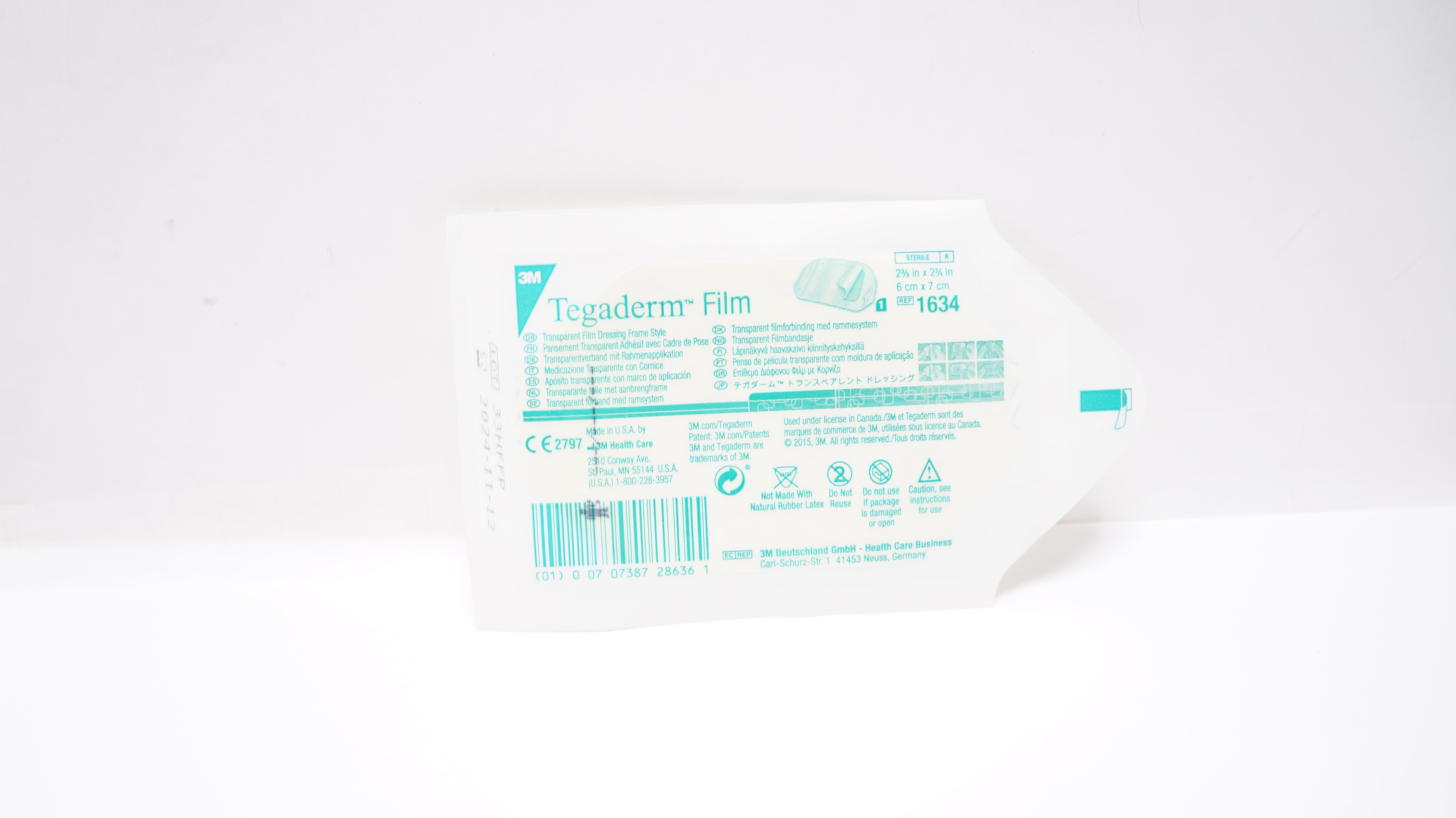 3M 1634 Tegaderm Film Transparent Film Dressing Frame Style 2-3/8 x 2-3/4inch