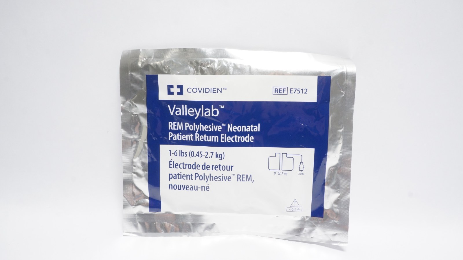 Covidien E7512 Valleylab REM Polyhesive Neonatal Electrode 1-6 lbs