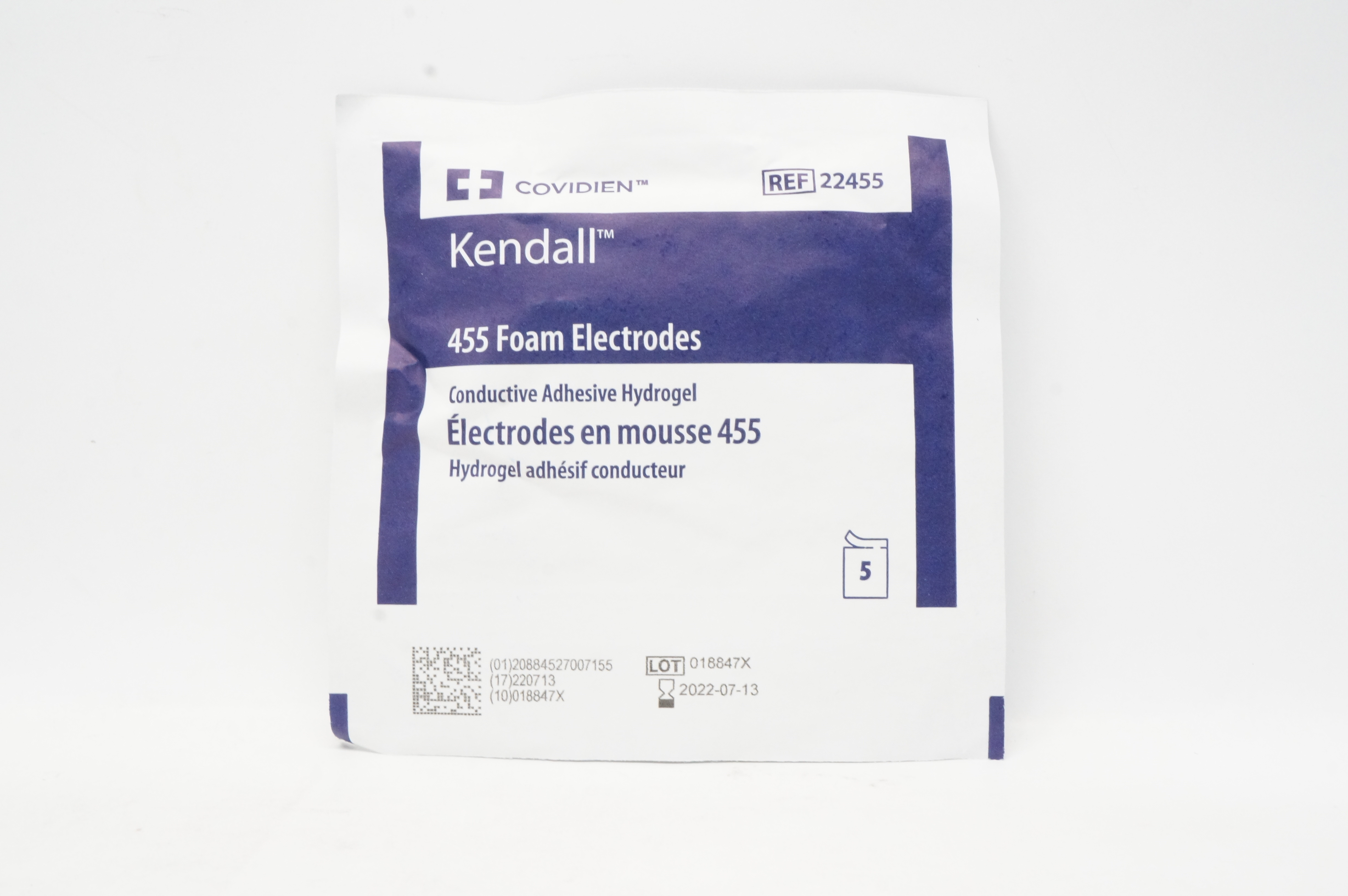 Covidien 22455 Kendall 455 Foam Electrodes - Pack of 5