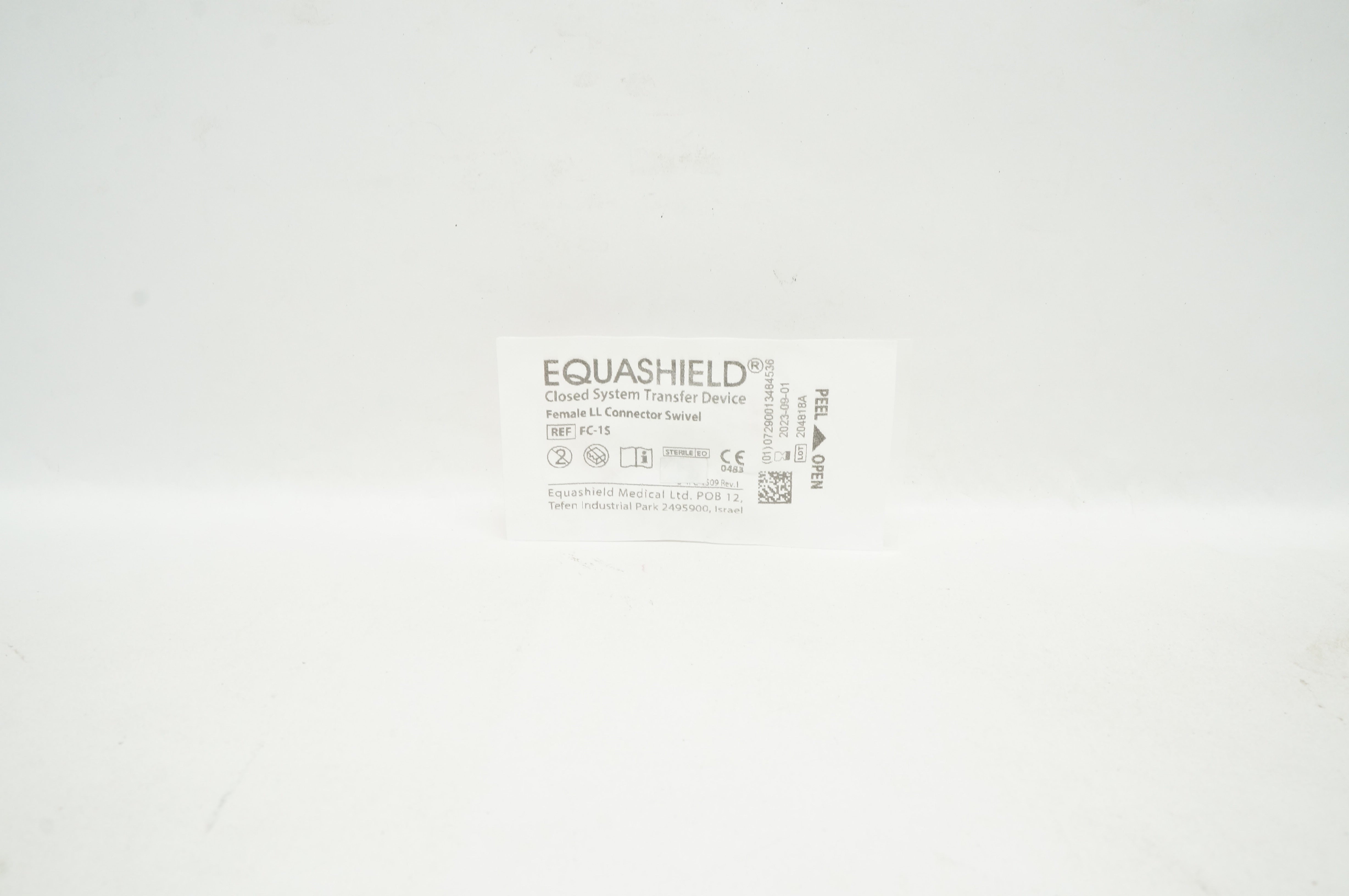 Equashield Medical FC-1S Closed System Drug Transfer Device Female LL Connector