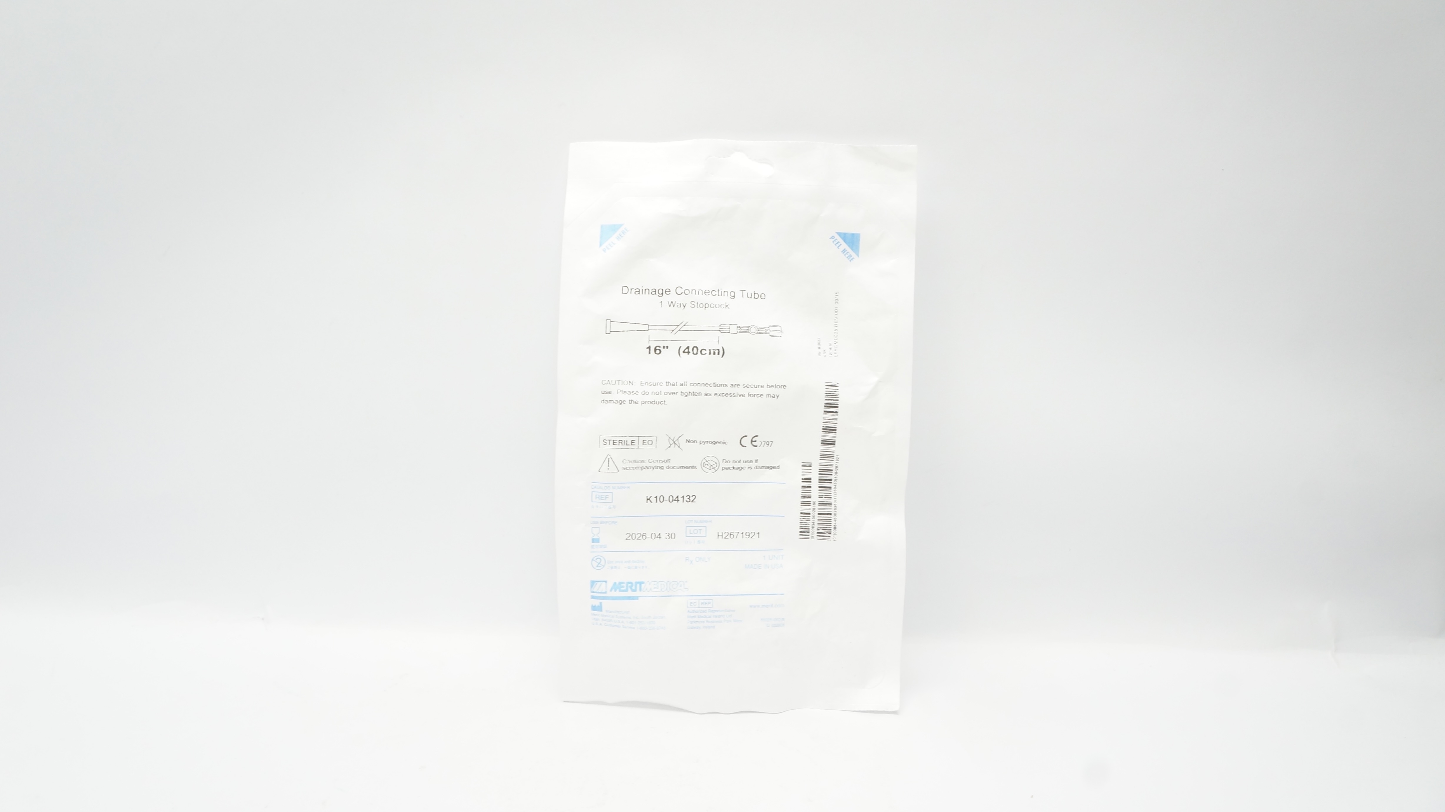 Merit Medical K10-04132 Drainage Connecting Tube, 16inch