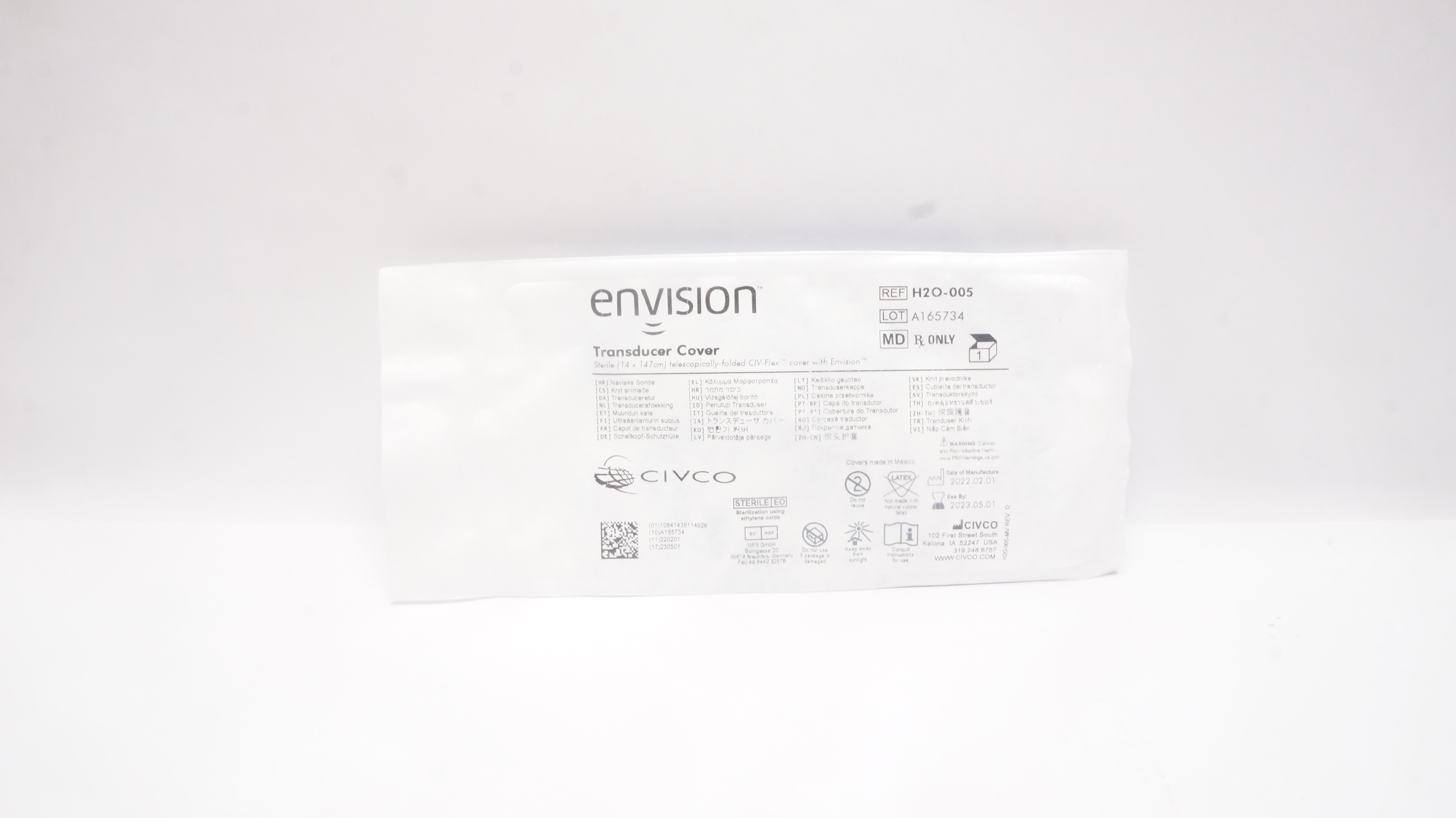 Civco H2O-005 Envision Transducer Cover Sterile 14 x 147cm (x)