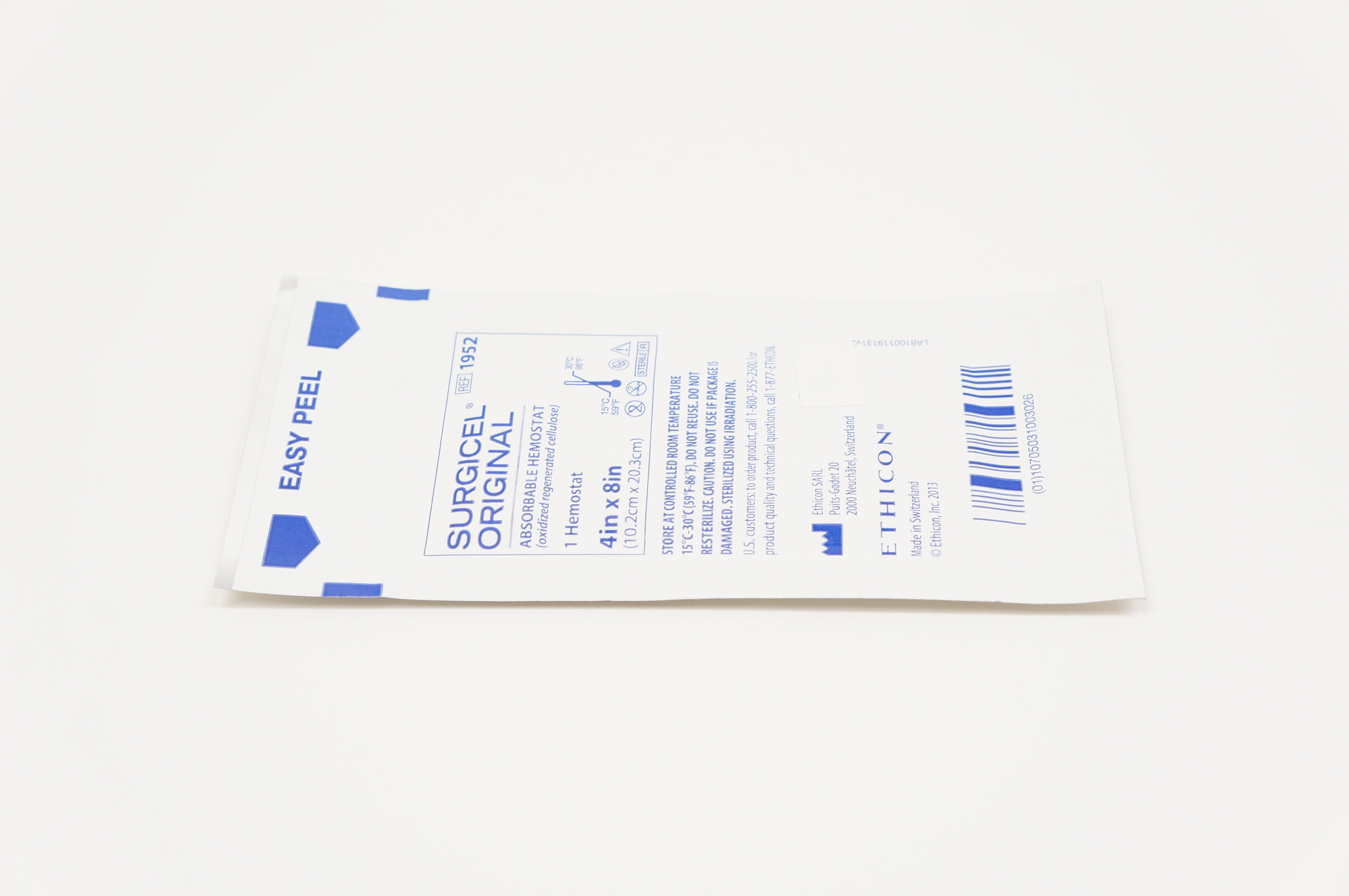Ethicon 1952 Surgicel Original Absorbable Hemostat 4inch x 8inch