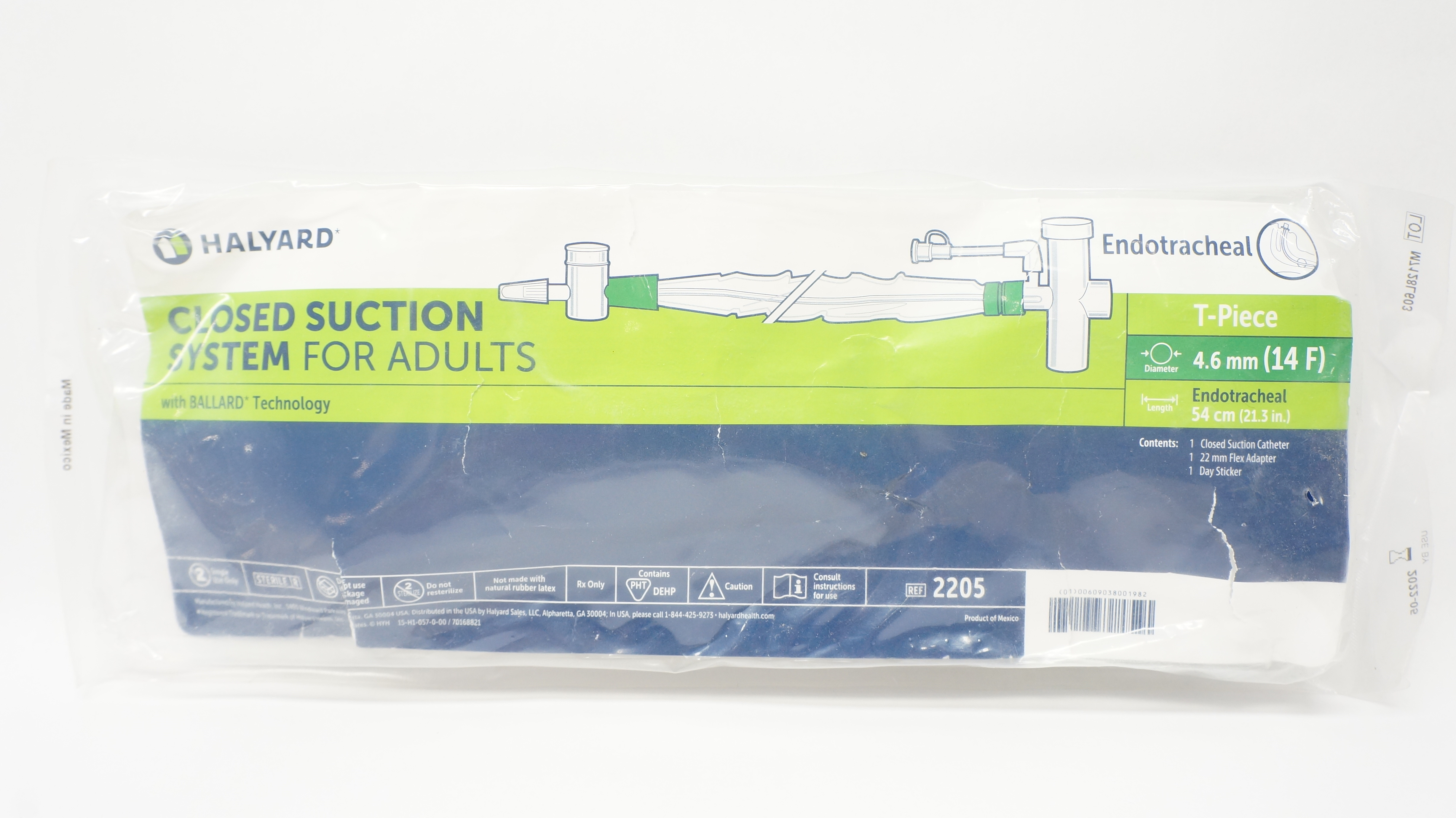 Halyard 2205 Endotracheal Closed Suction System For Adults 14F x 21.3 inch