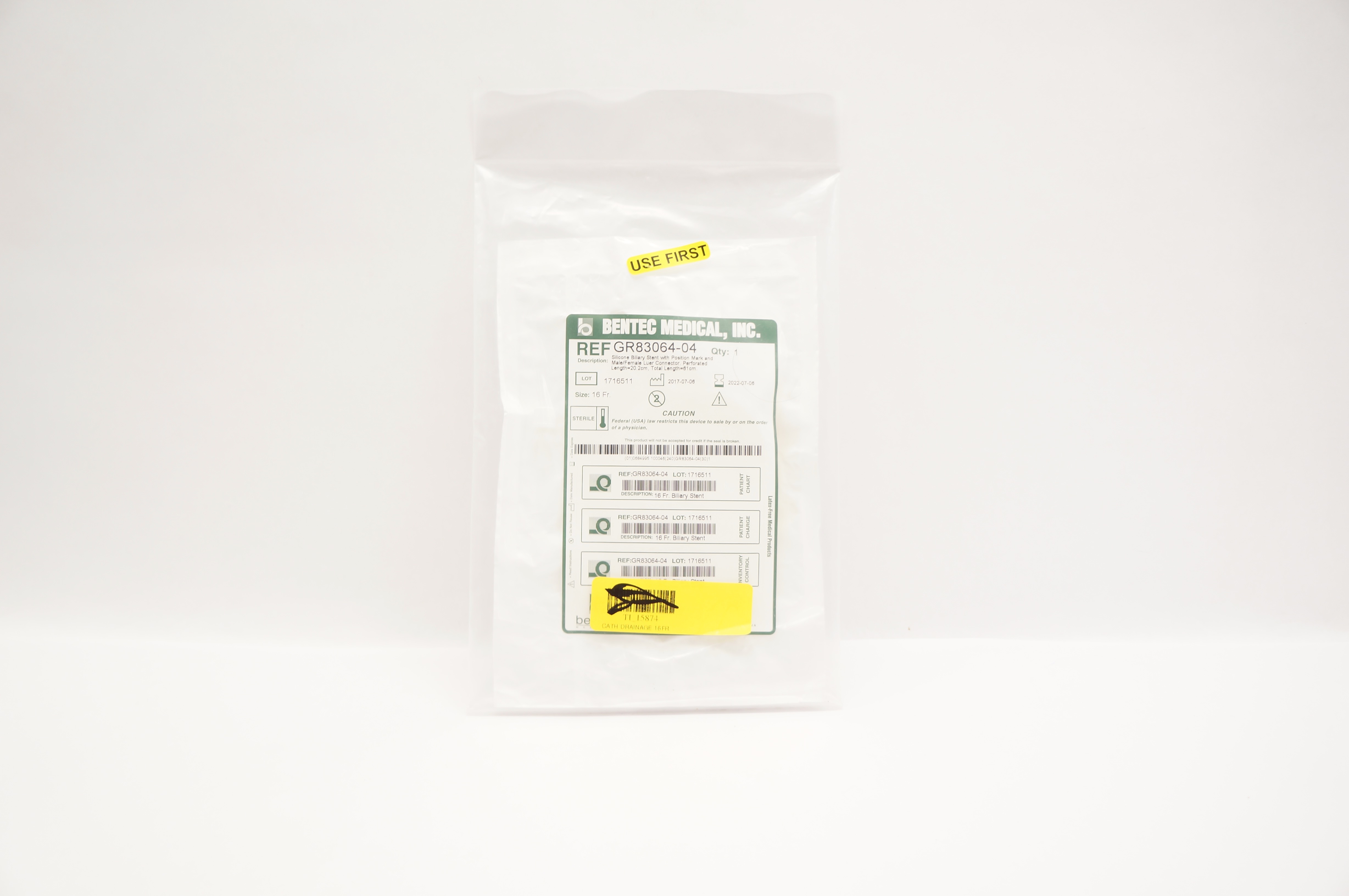 Bentec Medical GR83064-04 Silicone Biliary Stnt 16Fr (x)
