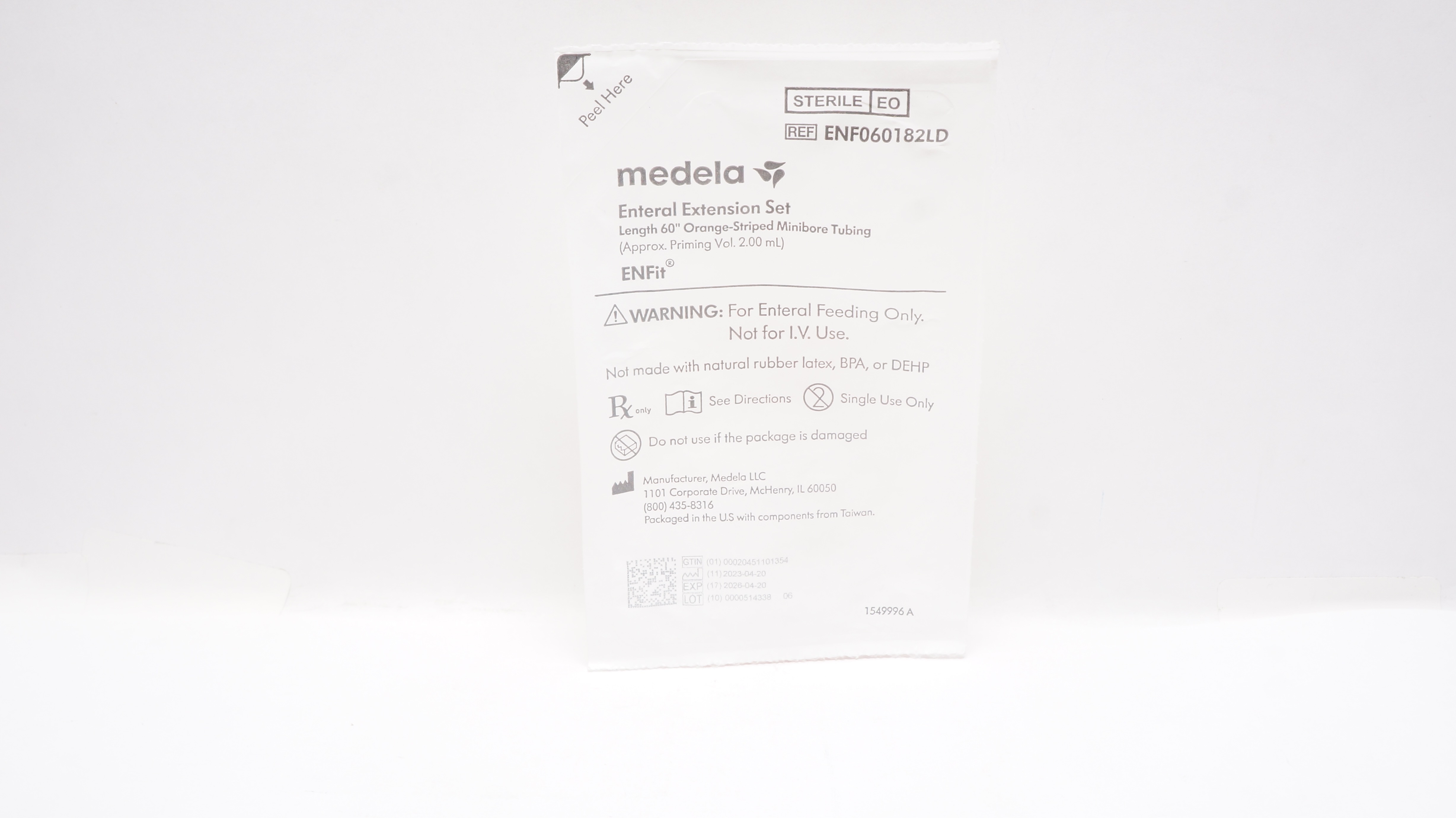 Medela ENF060182LD Enteral Extension Set ENFit 60inch Minibore Tubing 2.00mL