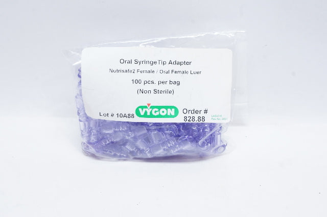 Vygon 828.88 Oral Syringe Tip Adapter - Box of 100