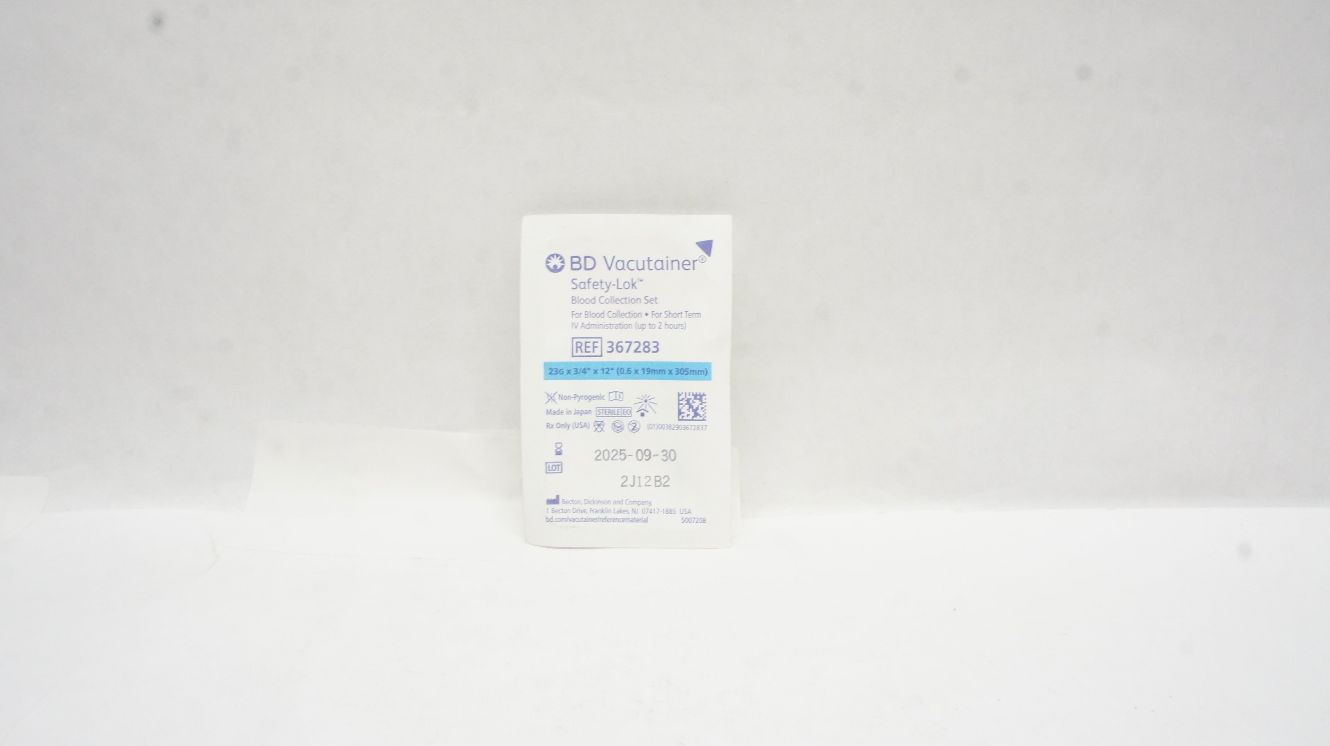 BD 367283 Vacutainer Safety-Lok Blood Collection Set 23G x 3/4inch x 12inch