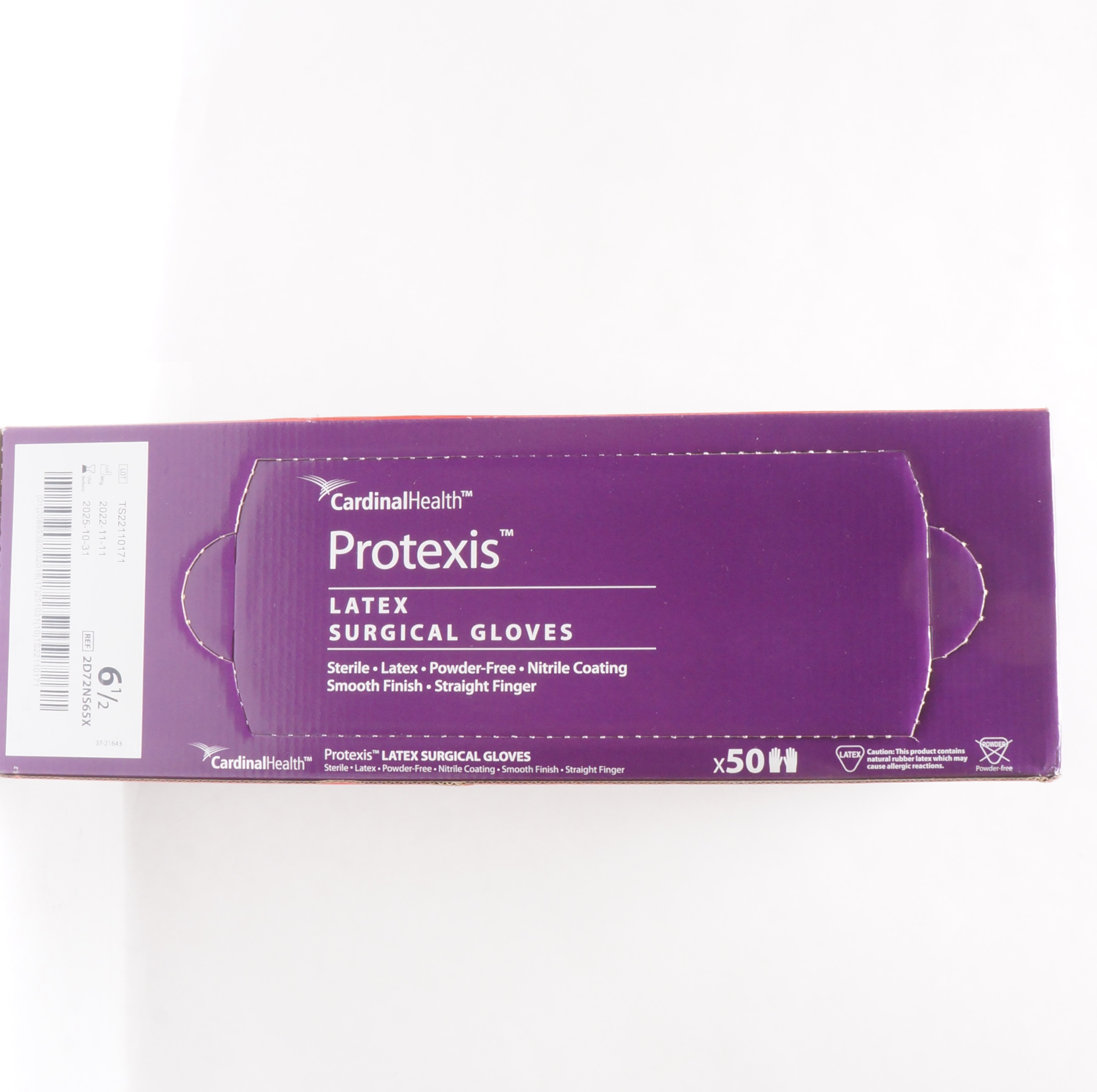 Cardinal Health 2D72NS65X Protexis Latex Surgical Gloves, 6 1/2 - Box of 50