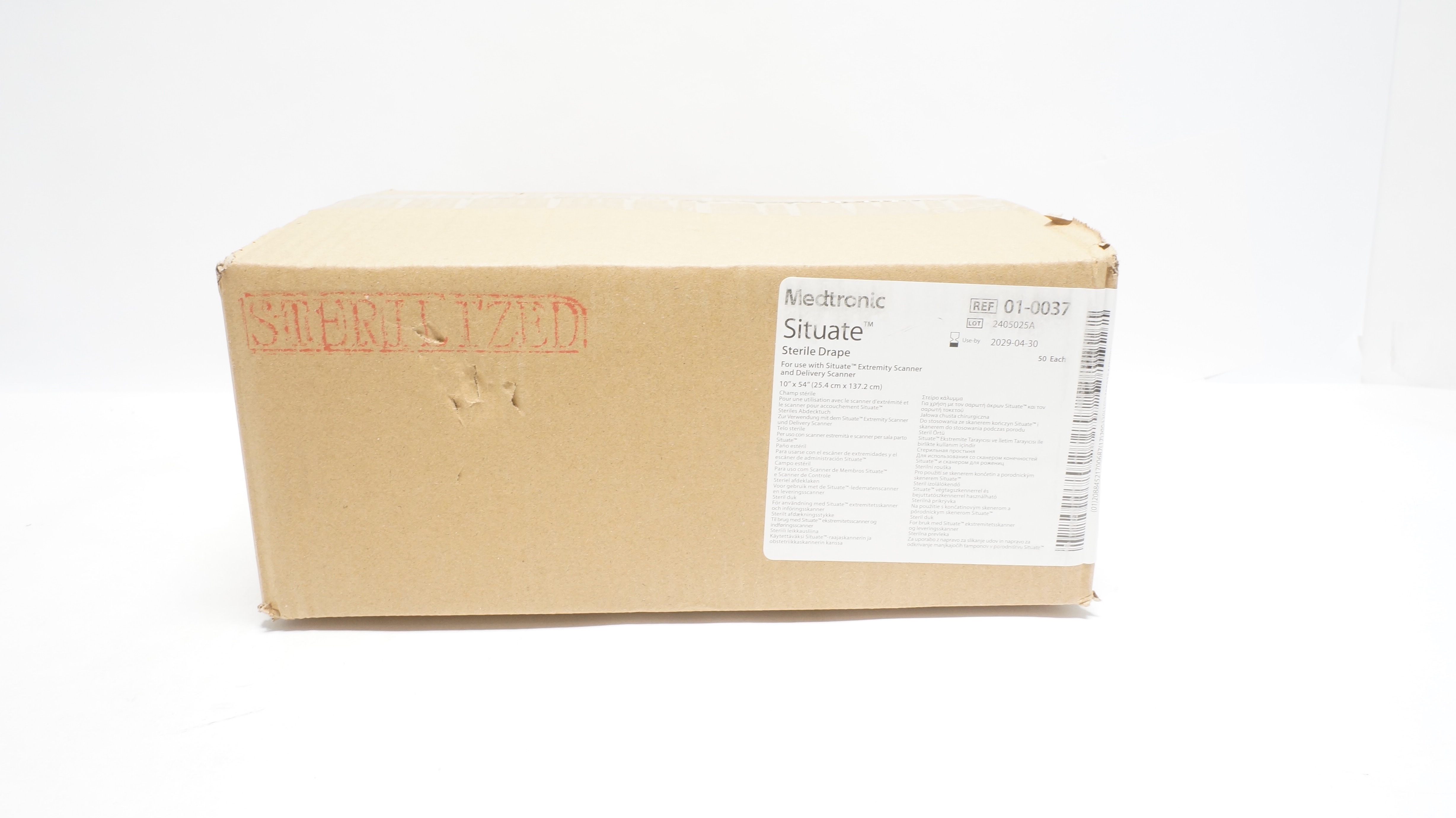 Medtronic 01-0037 Situate Sterile Drape 10In x 54In - Box of 50