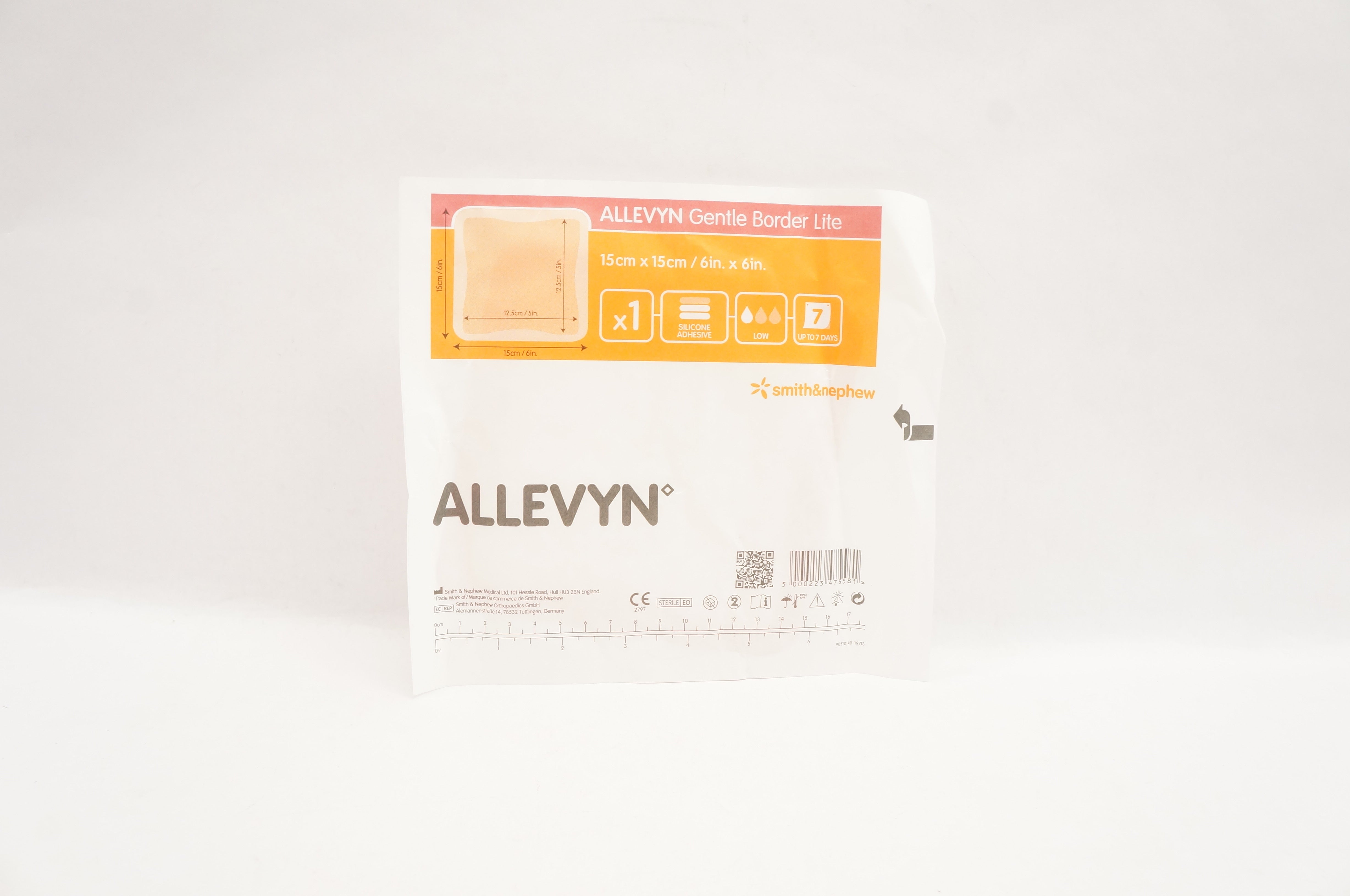 Smith&Nephew 66800840 Allevyn Gentle Border Lite 6 x 6inch