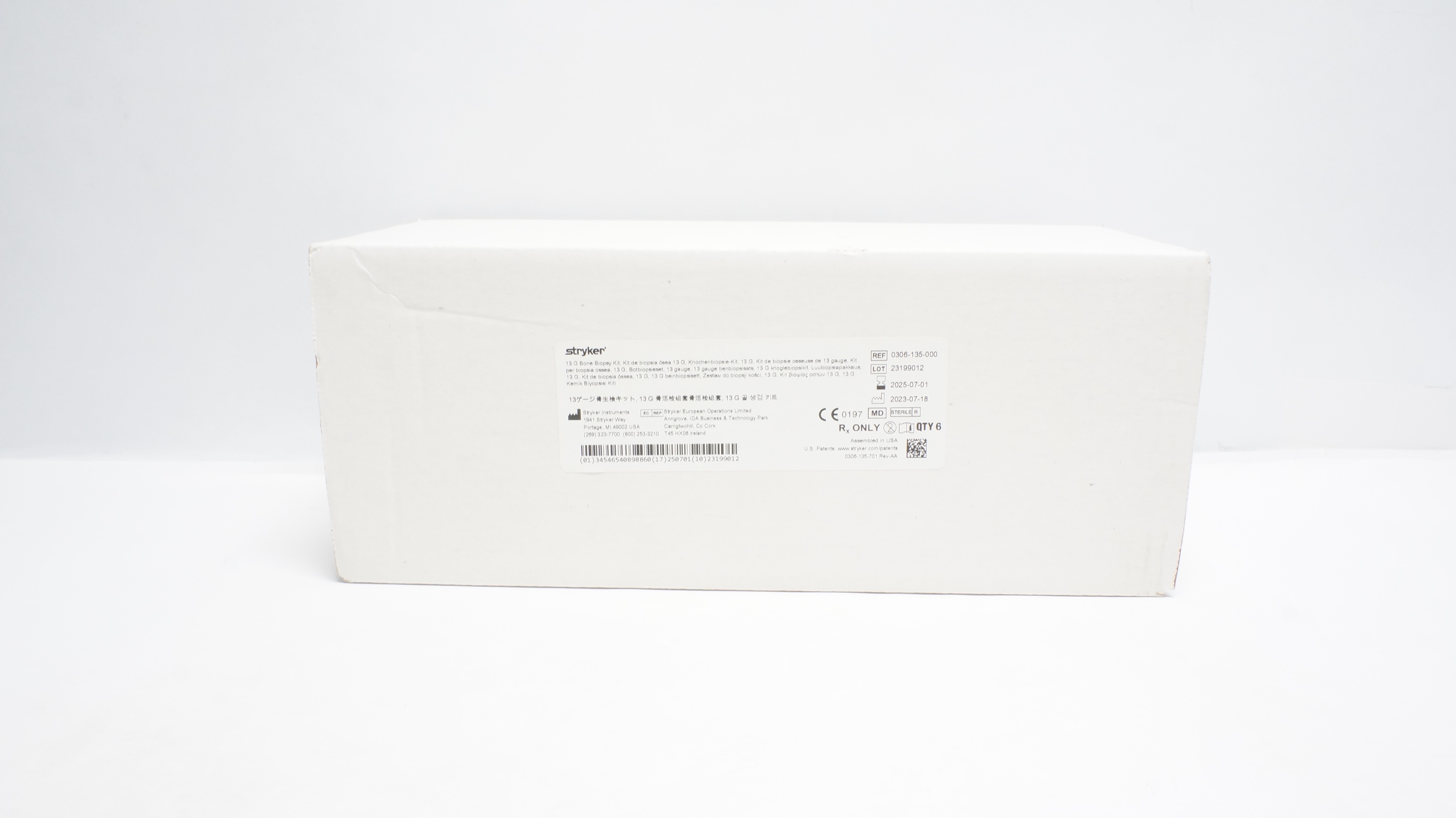 Stryker 0306-135-000 Bone Biopsy Kit 13G (x) - Box of 6