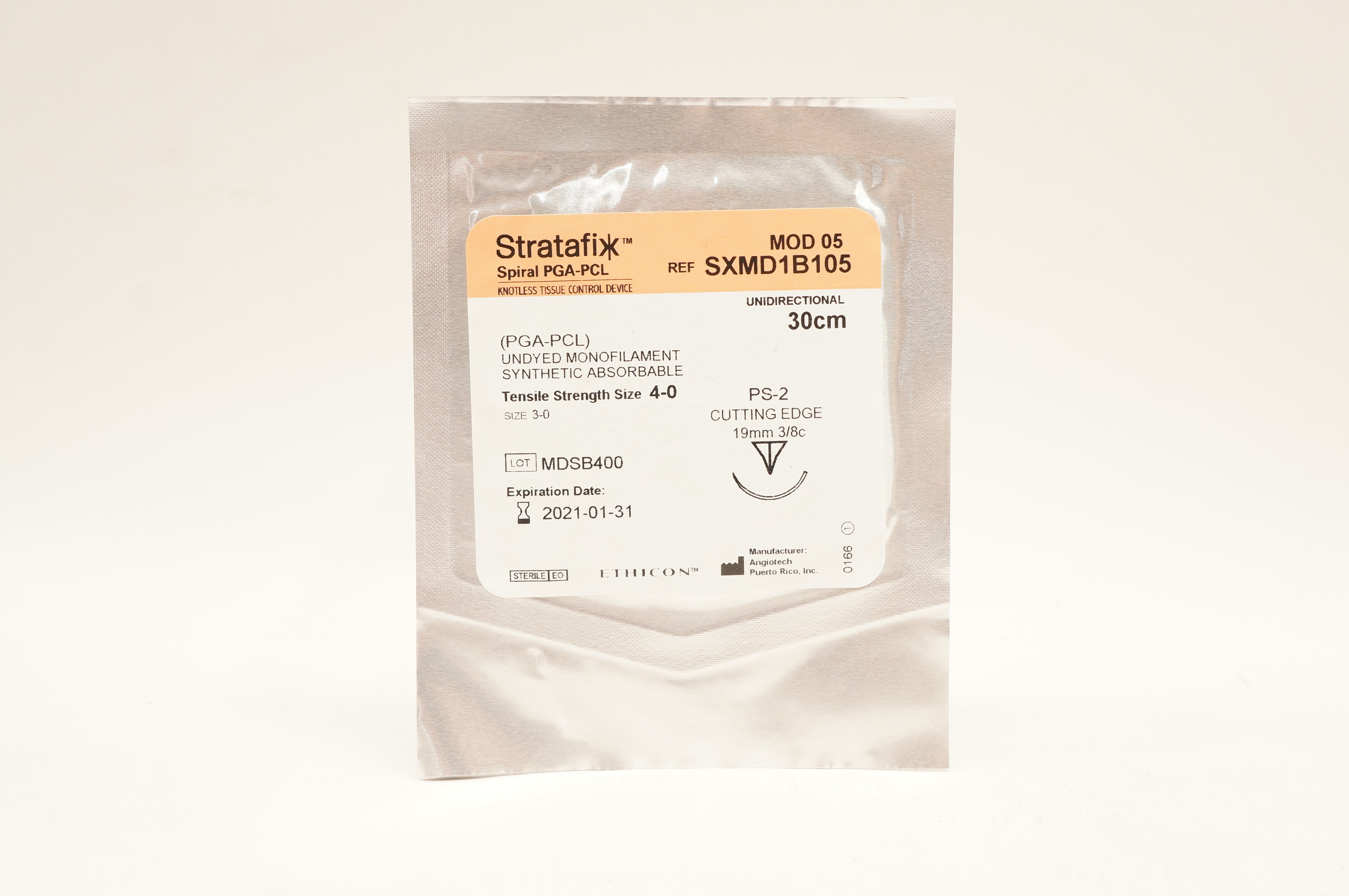 Ethicon SXMD1B105 4-0 Stratafix Monofilament PS-2 19mm 3/8c 30cm (x)