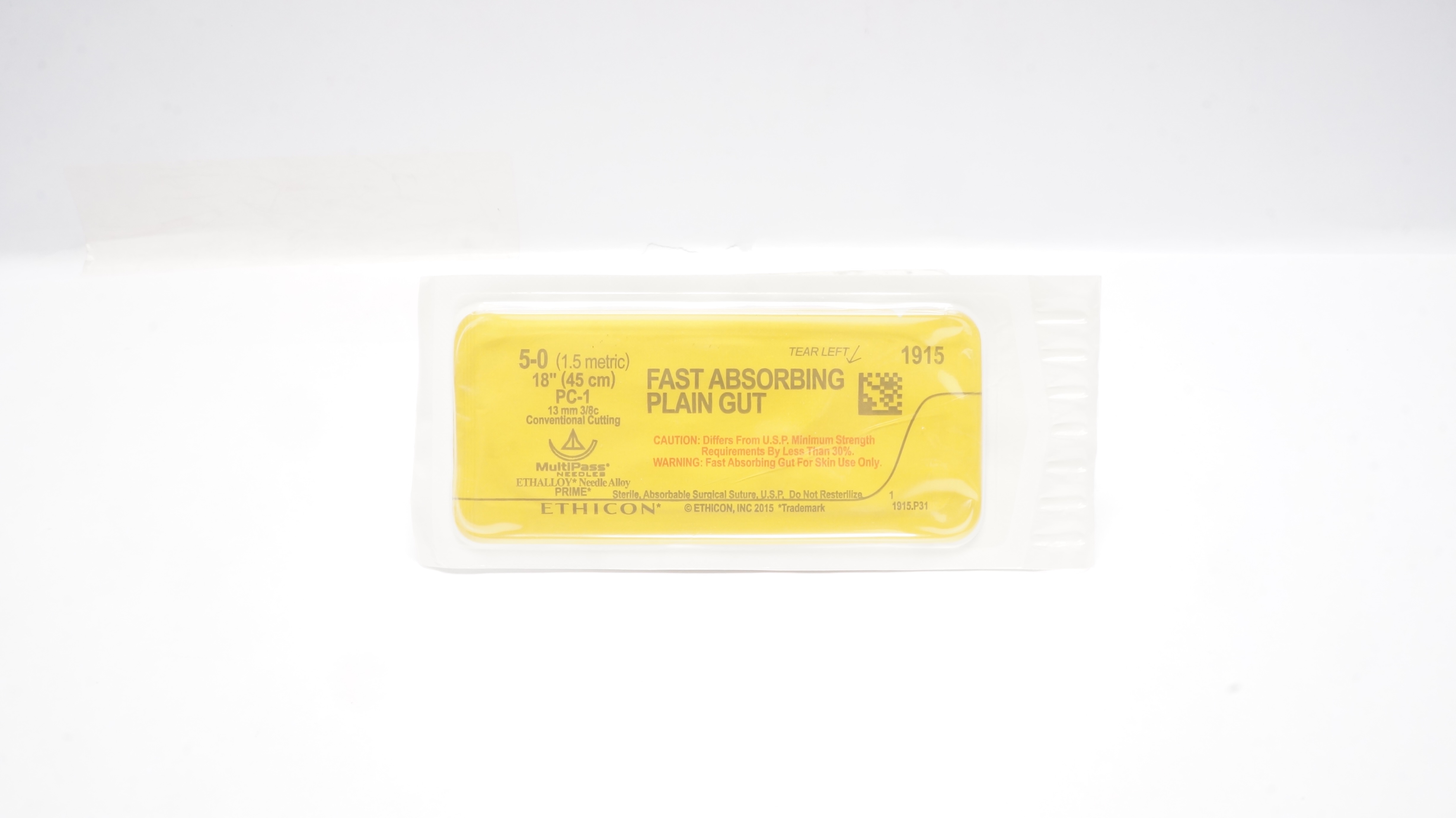 Ethicon 1915 5-0 Plain Gut Stre PC-1 13mm 3/8c Conventional Cutting, 18inch (x)