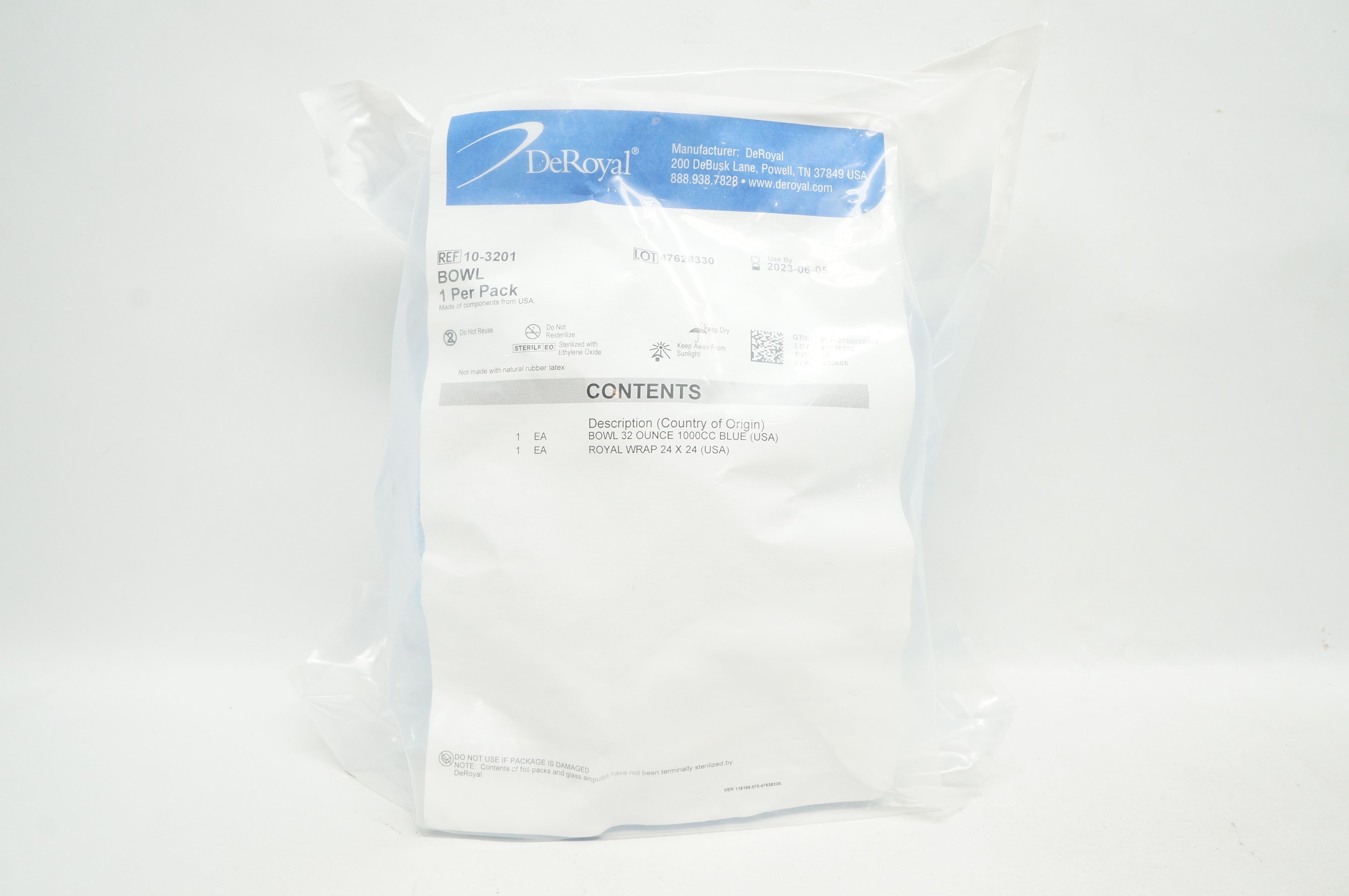 DeRoyal 10-3201 Bowl 1 Per Pack