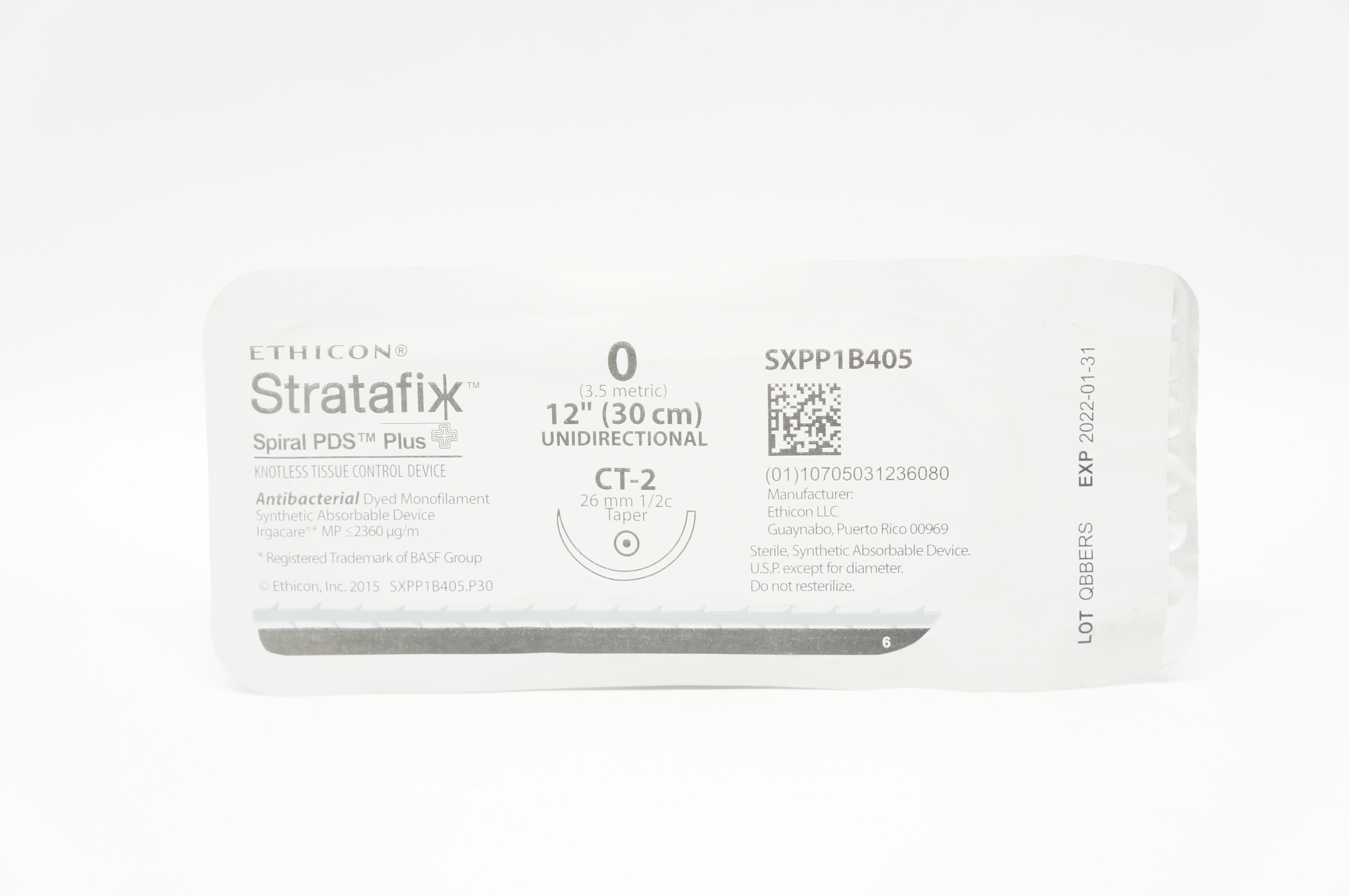 Ethicon SXPP1B405 0 Stratafix CT-2 26mm 1/2c Taper, 12inch (x)