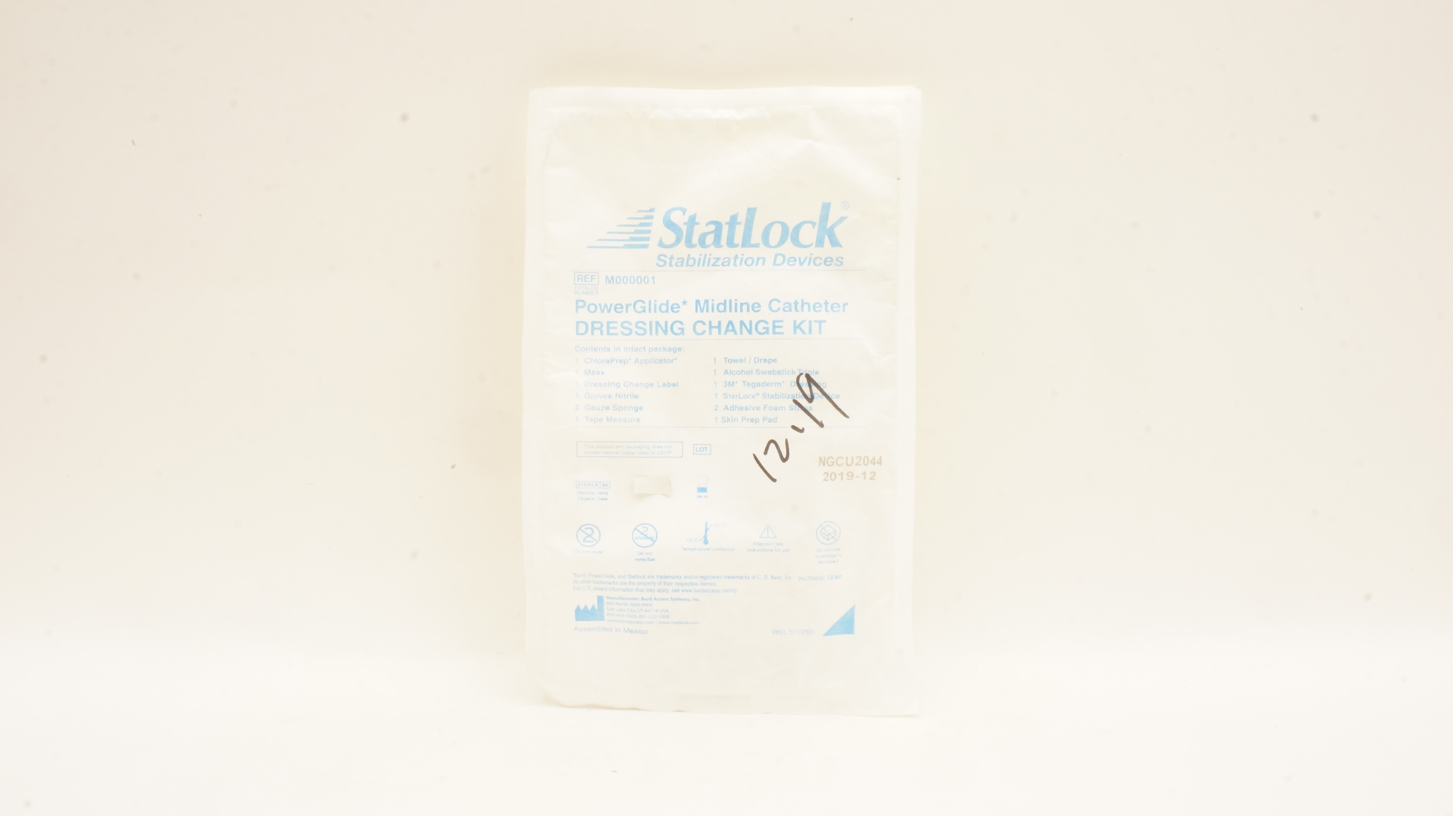 Bard M000001 StatLock PowerGlide Midline Cath. Dressing Change Kit (x)