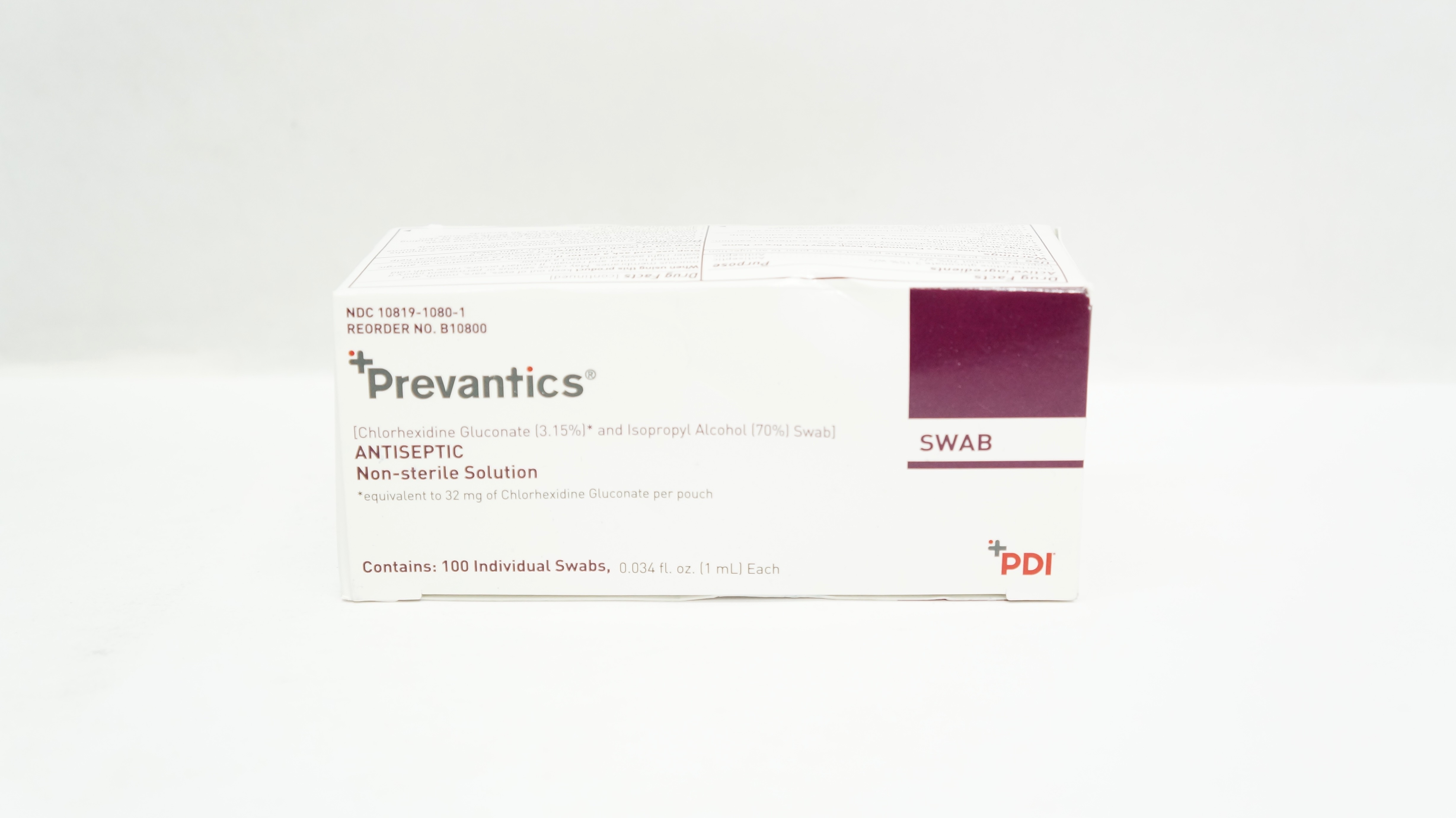 PDI B10800 Prevantics ANTISEPTIC Swabs 0.034fl.oz. - Pack of 100