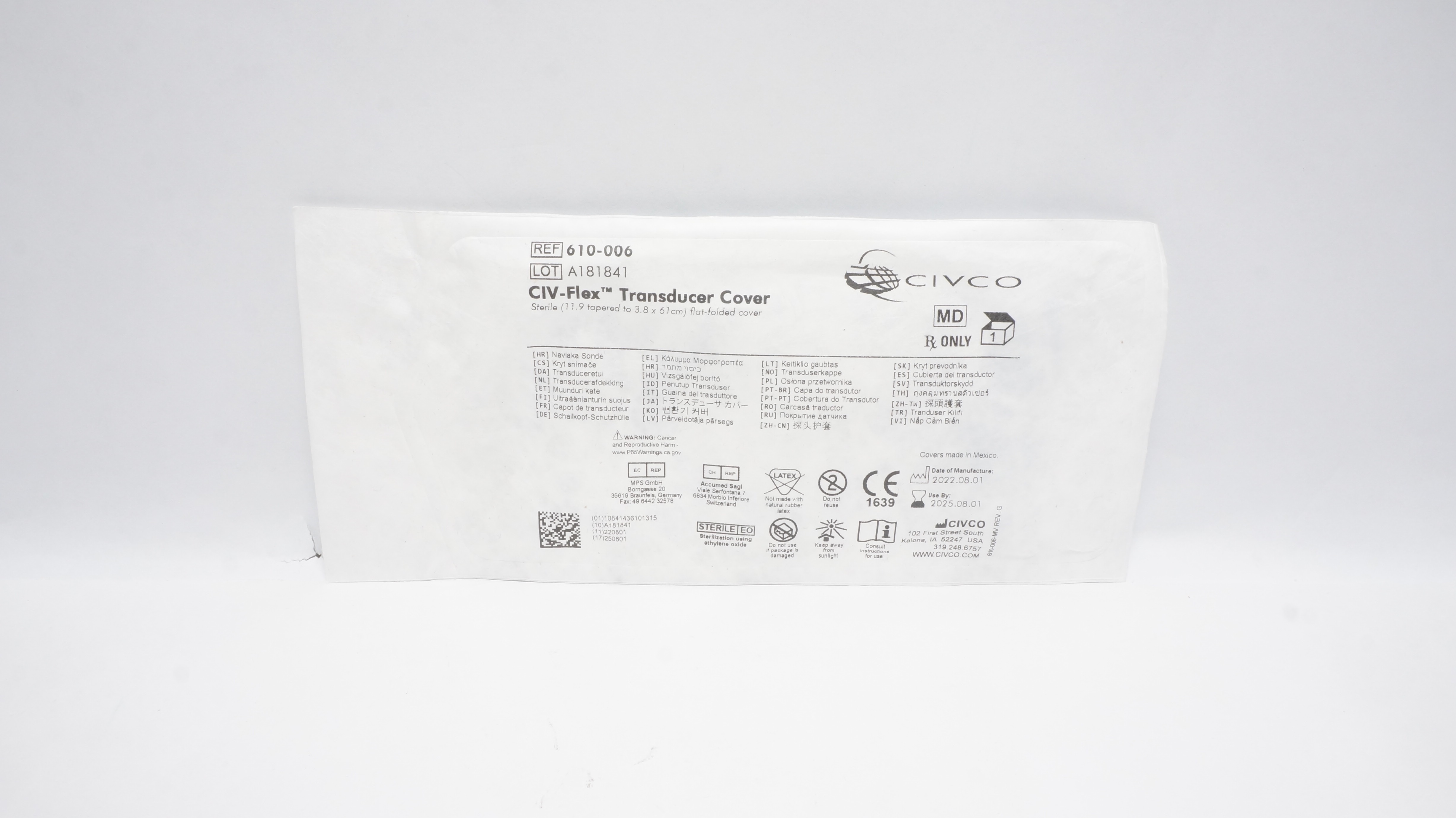 Civco 610-006 CIV-Flex Transducer Cover (X)