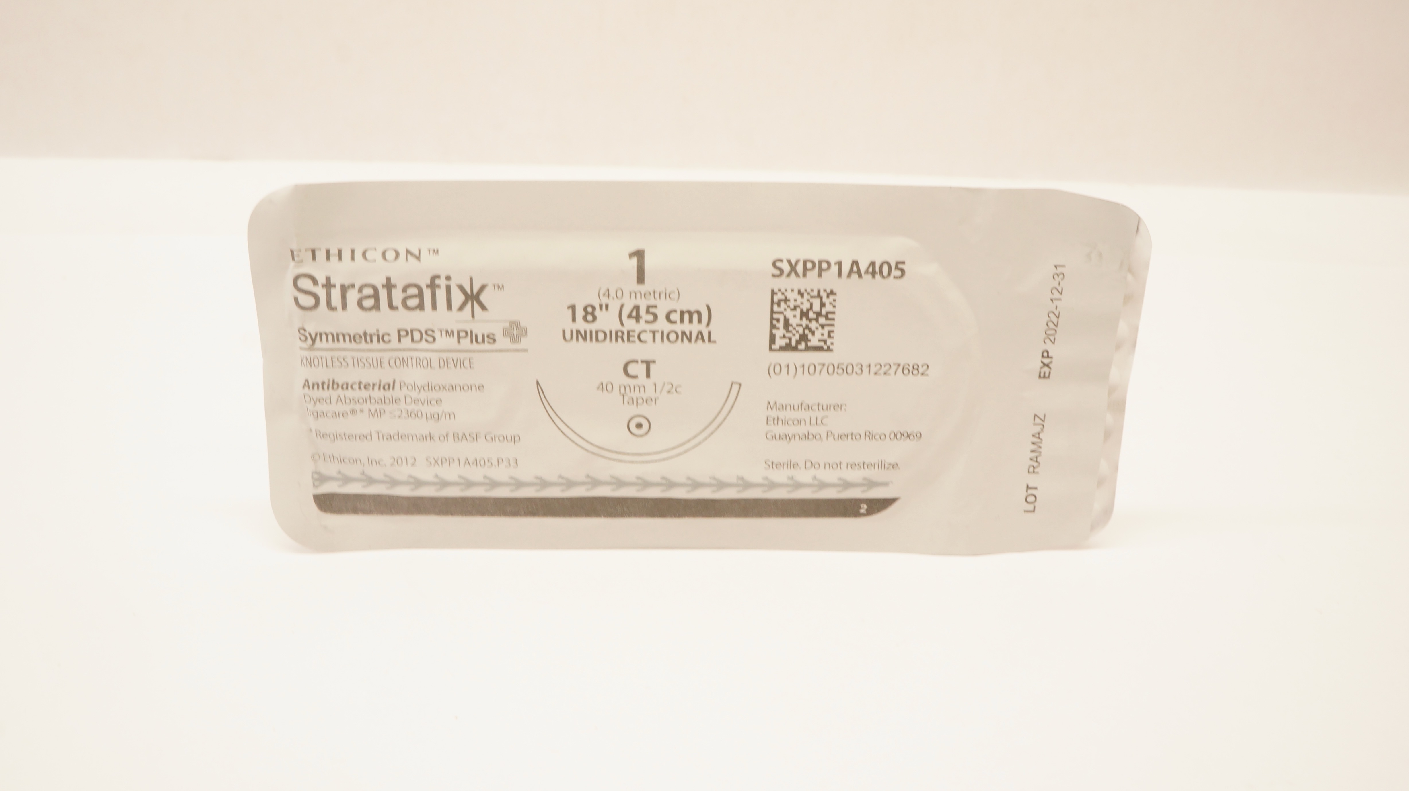 Ethicon SXPP1A405 1 Stratafix Symmetric PDS Plus CT 40mm 1/2c Taper, 18inch (x)