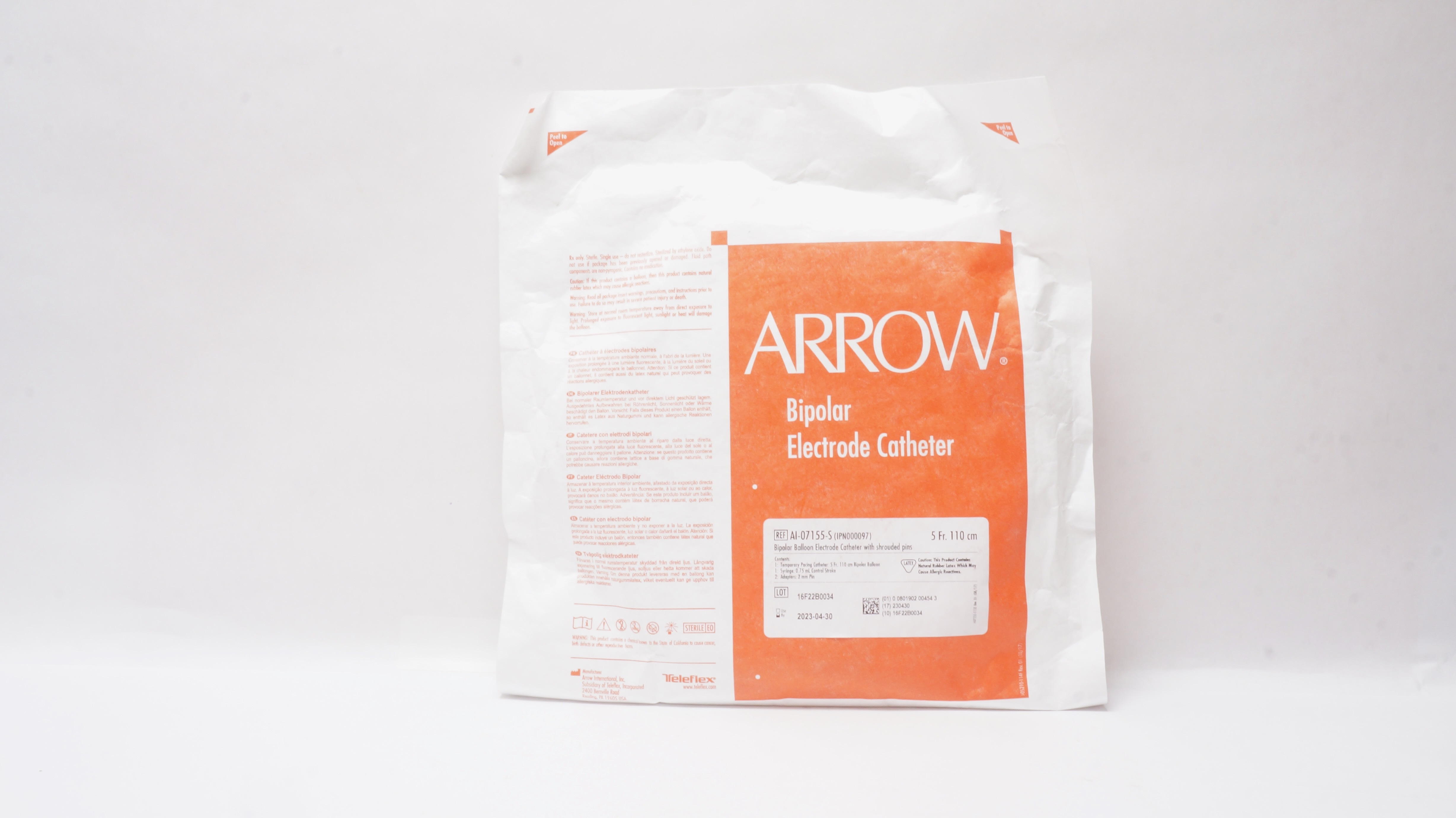 Arrow AI-07155-S Bipolar Electrode Cath. with Shrouded Pins 5 Fr x 110cm (x)