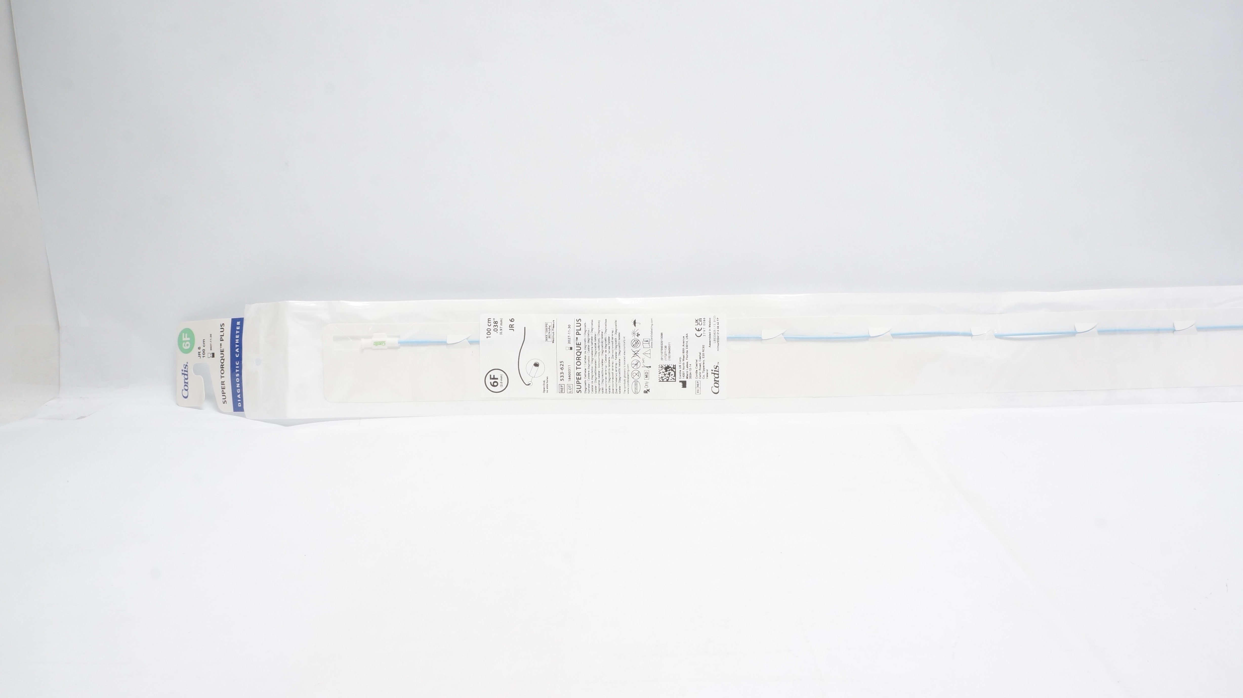 Cordis 533-625 JR 6 Super Torque Angiographic Cath. 6F x .038inch x 100cm