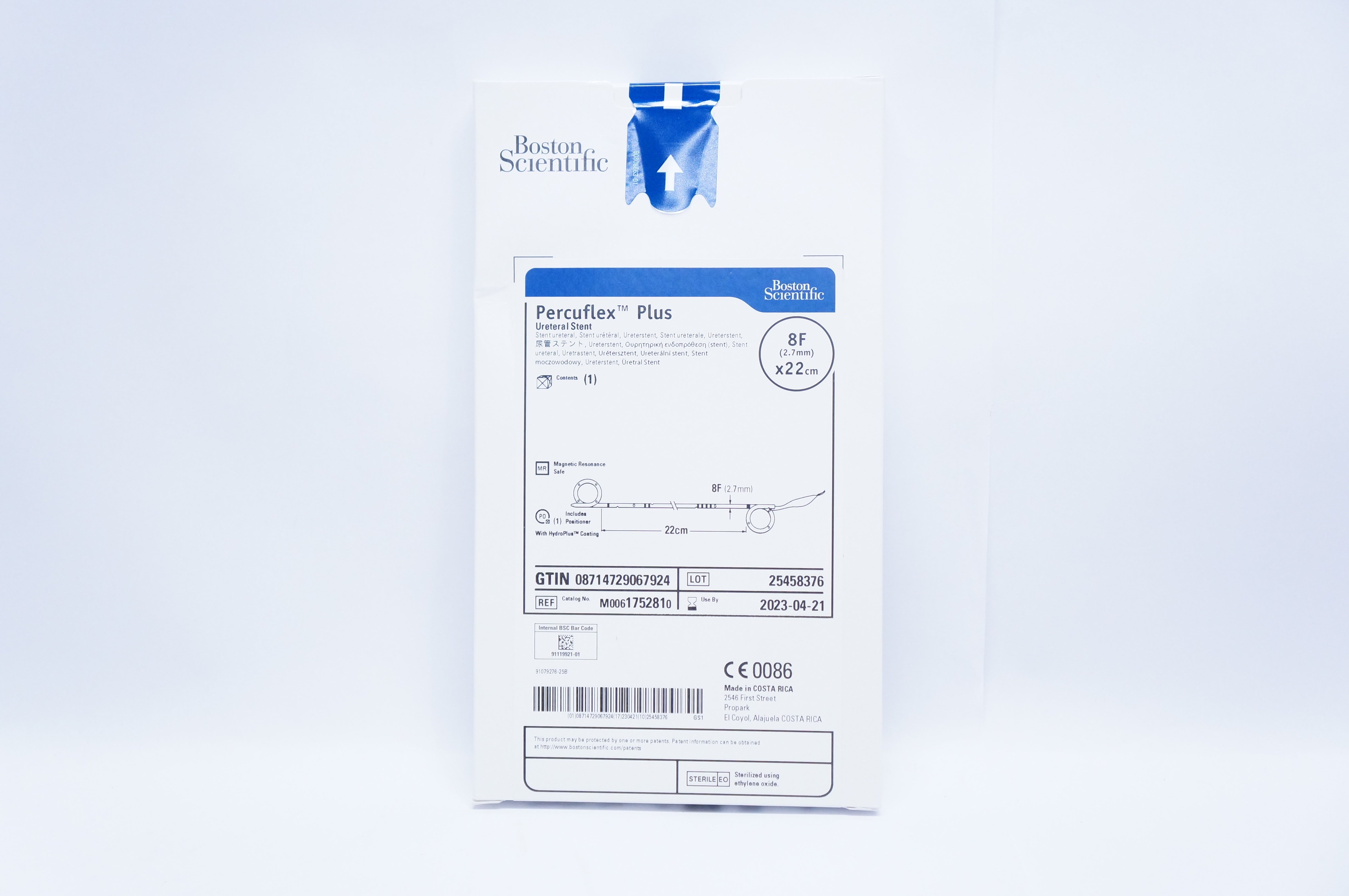 Boston Scientific M0061752810 Percuflex Plus Ureteral Stnt 8F x 22cm