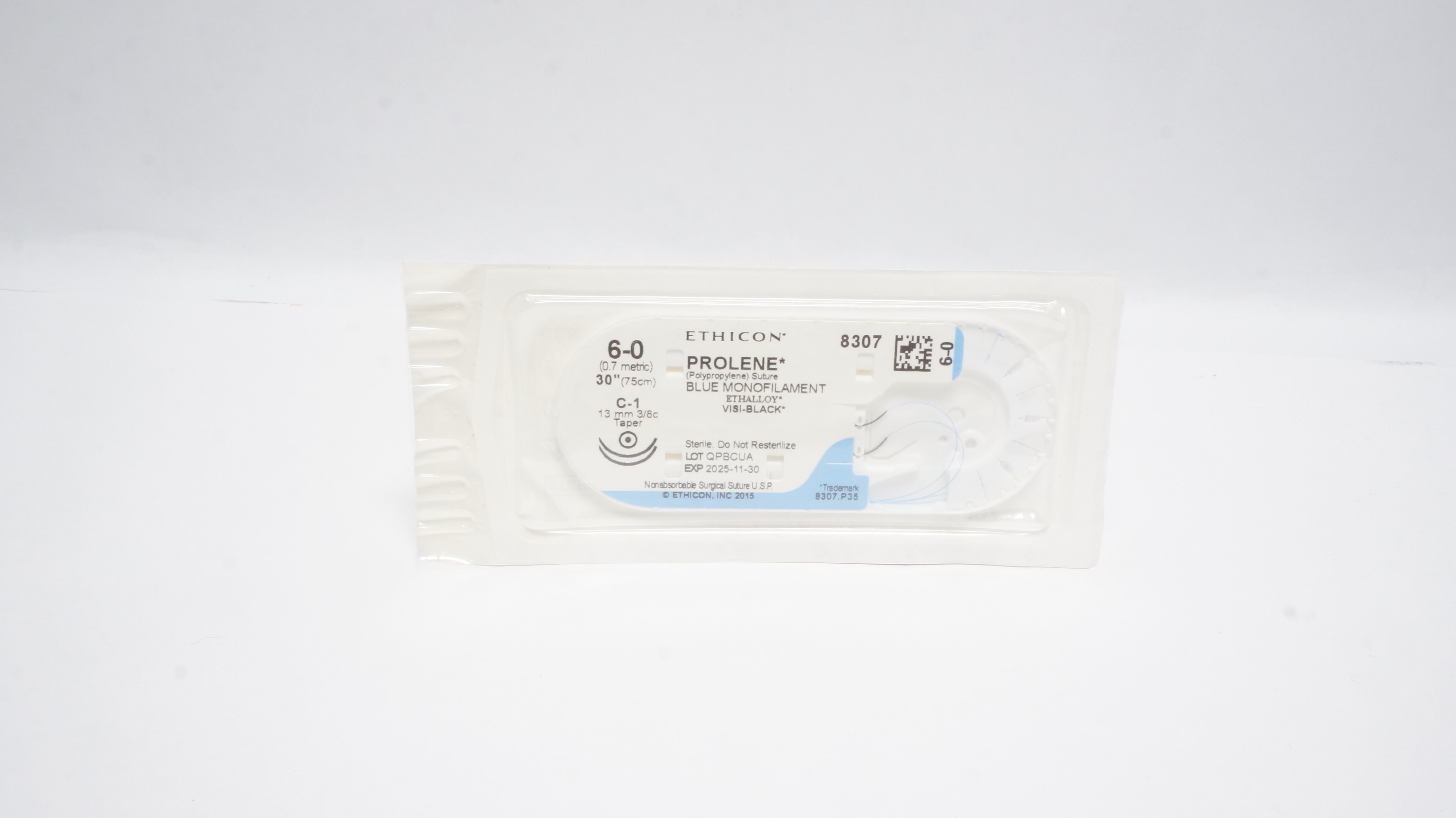 Ethicon 8307 6-0 PROLENE, C-1, 13mm 3/8c Taperpoint, 30inch (x)