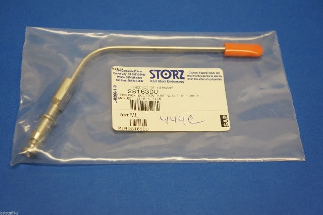 Karl Storz 28163DU Ferguson Suction Tube W/Cut-Off Hole, Angled, 11Fr x 11cm