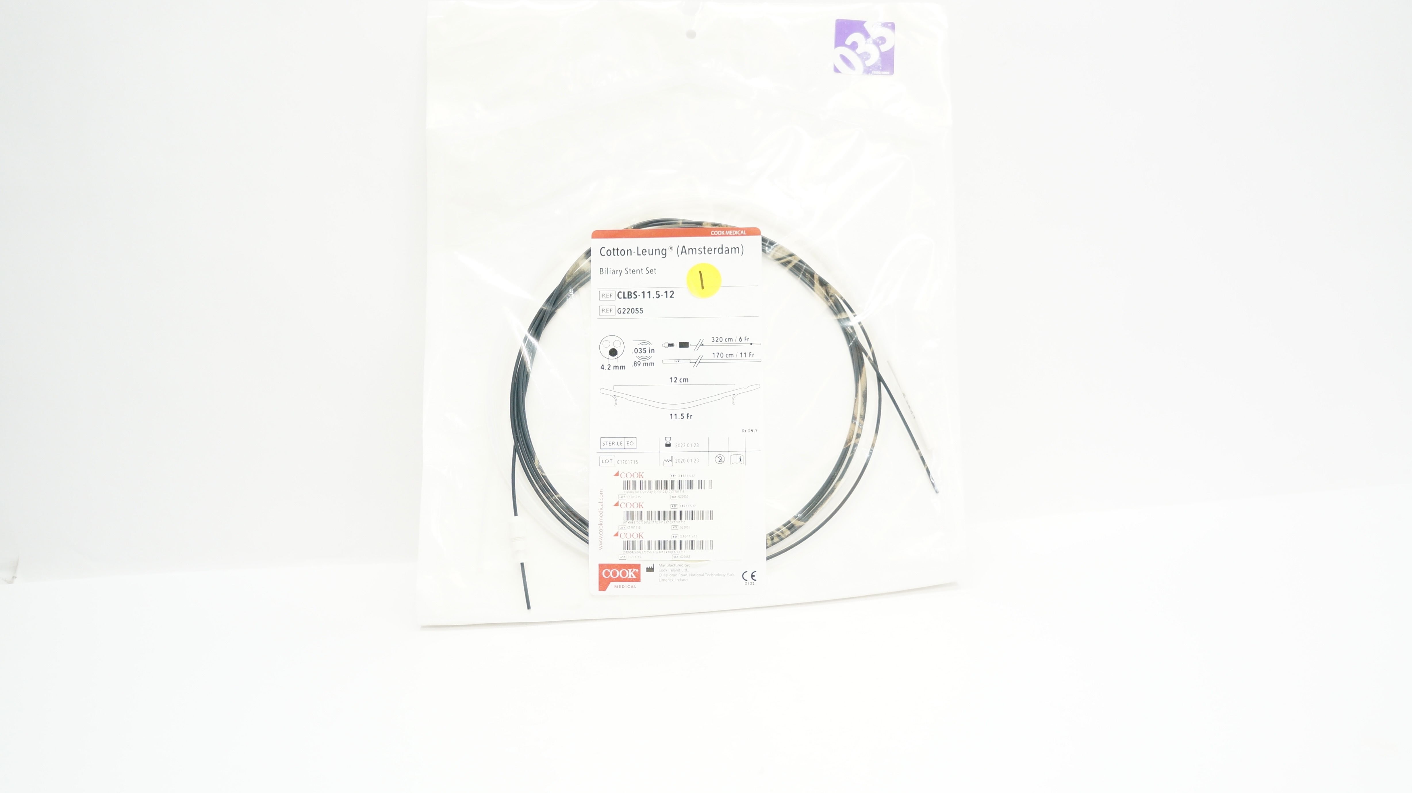 Cook Medical G22055 Cotton-Leung Biliary Stnt Set 11.5 Fr. x 12cm (x)