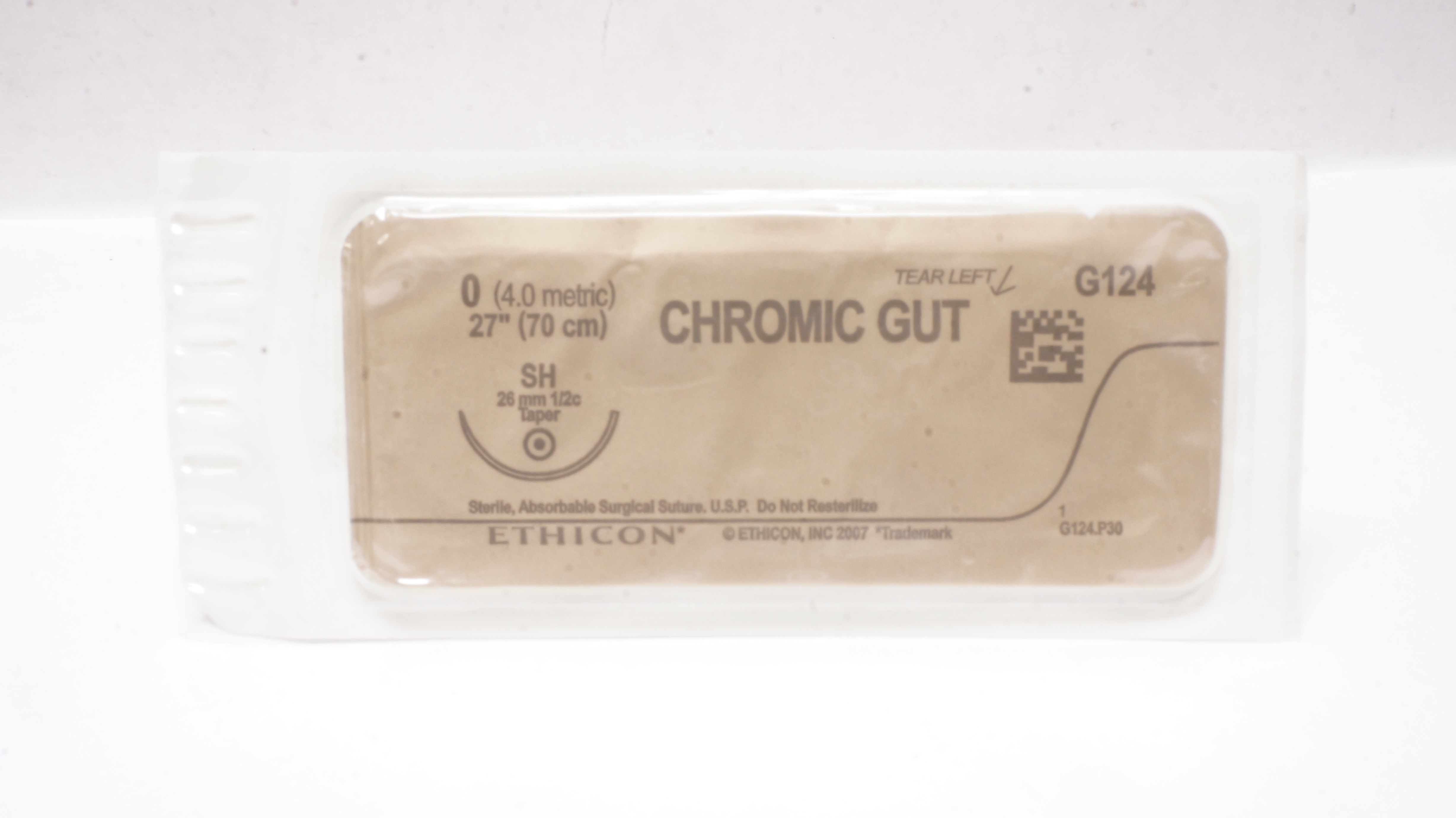 Ethicon G124 0 Chromic Gut, SH, 26mm 1/2 Taper, 27inch (x)