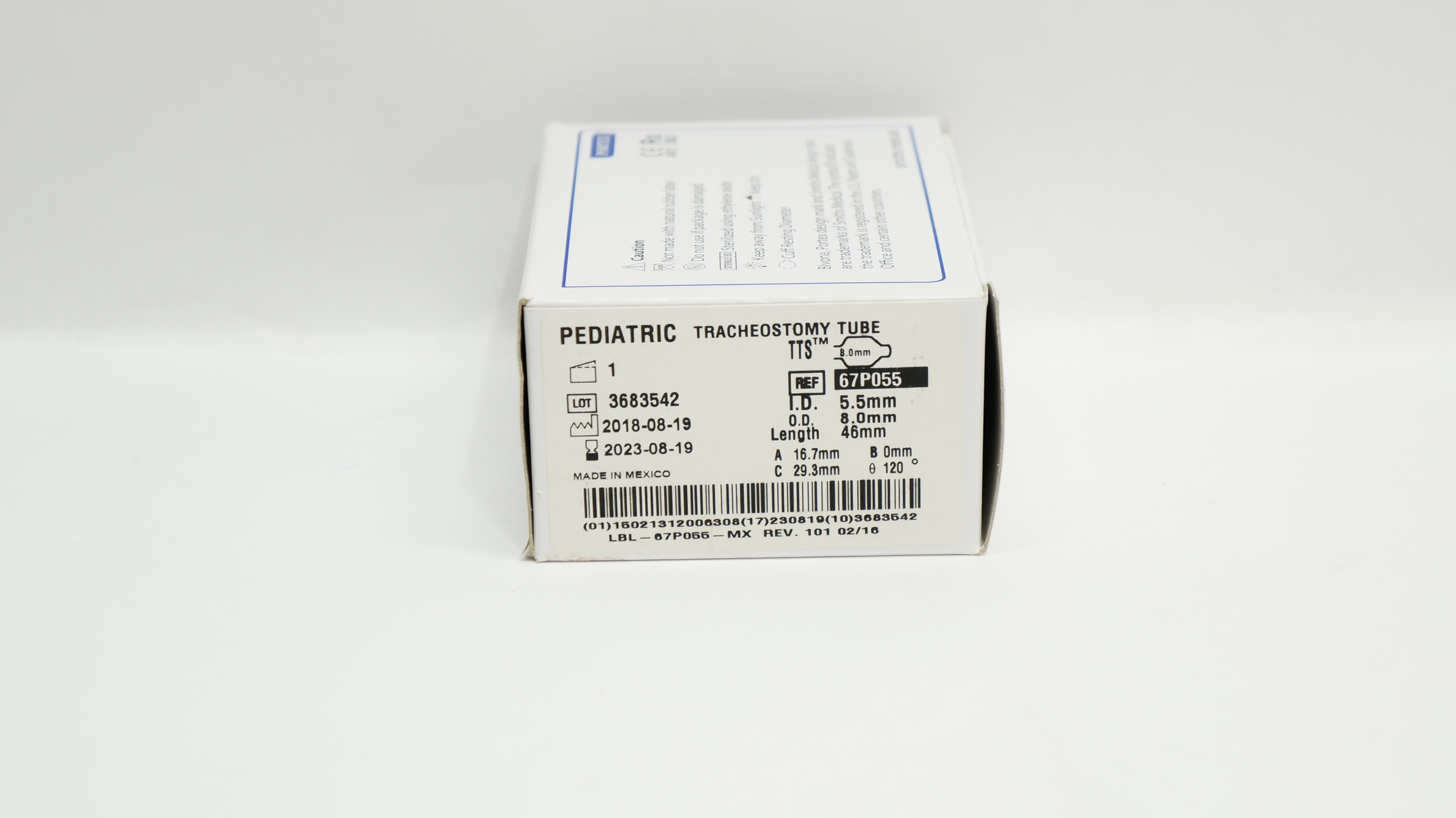 Smiths Medical 67P050 Portex Pediatric Tracheostomy Tube 5.0 x 7.3 x 44mm (x)
