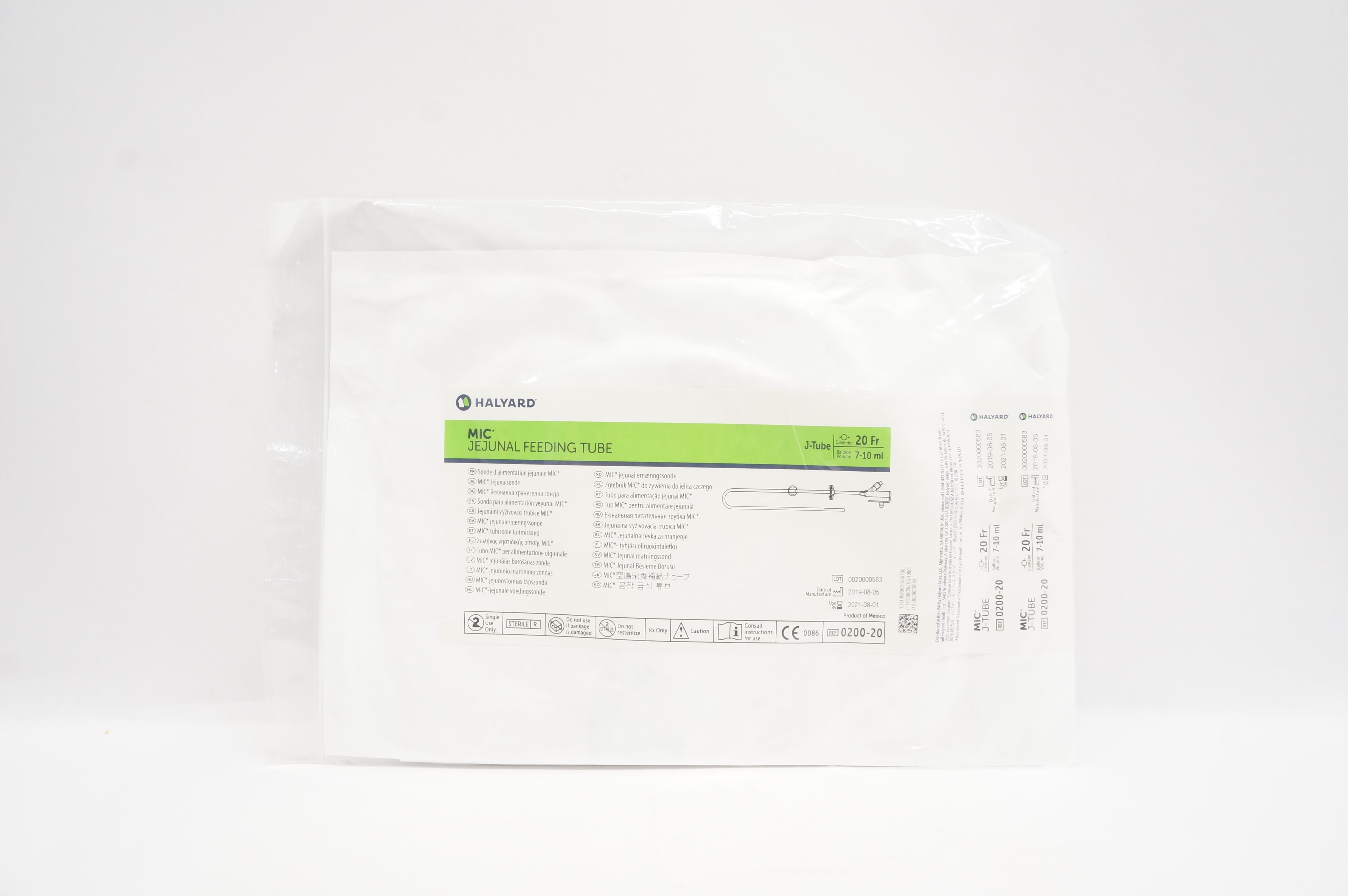 Halyard 0200-20 MIC Jejunal Feeding Tube 20Fr 7-10ml (x)