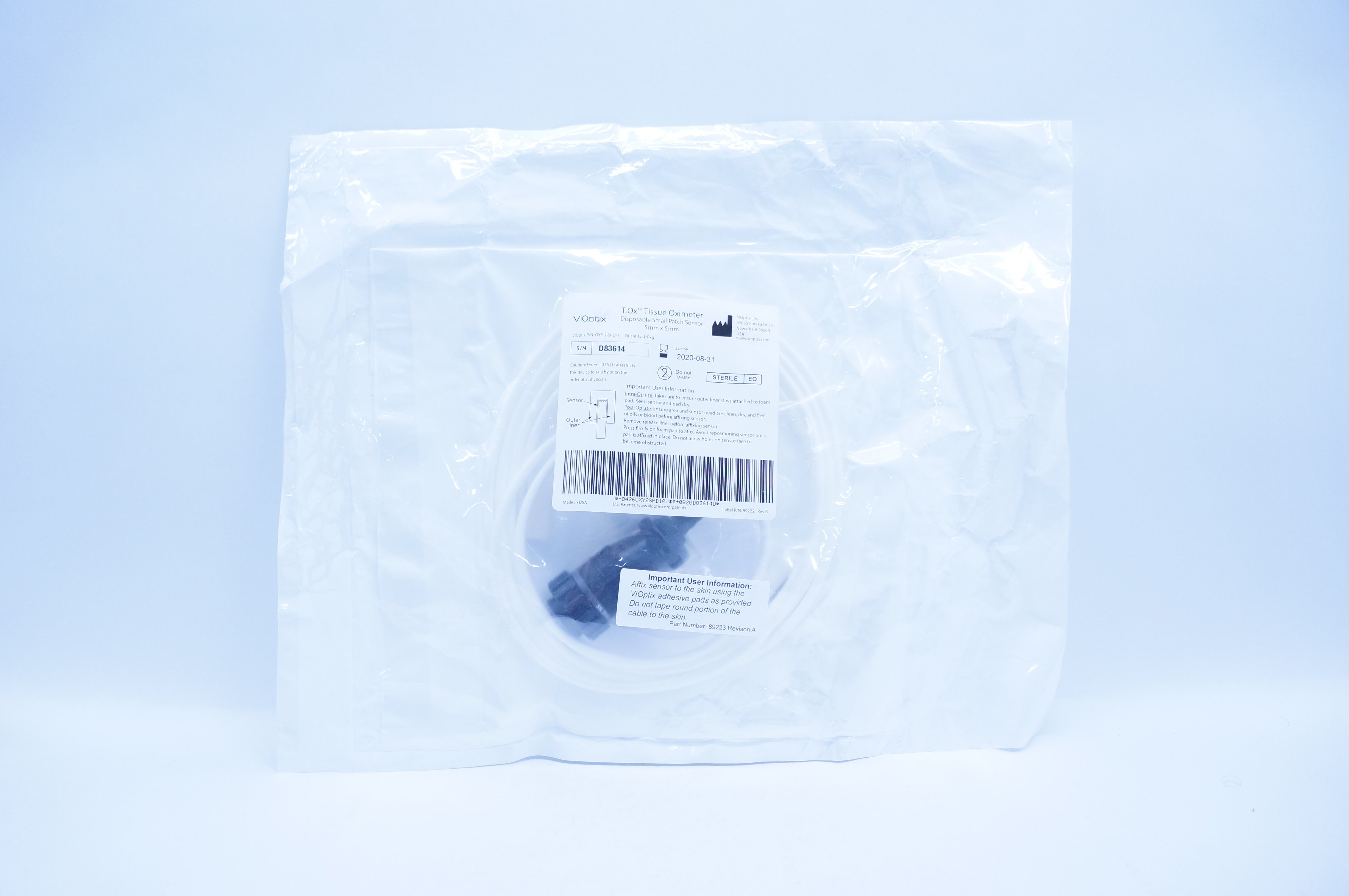 ViOpitx D83614 T.Ox Tissue Oximeter Small Patch Sensor 5 x 5mm (x)