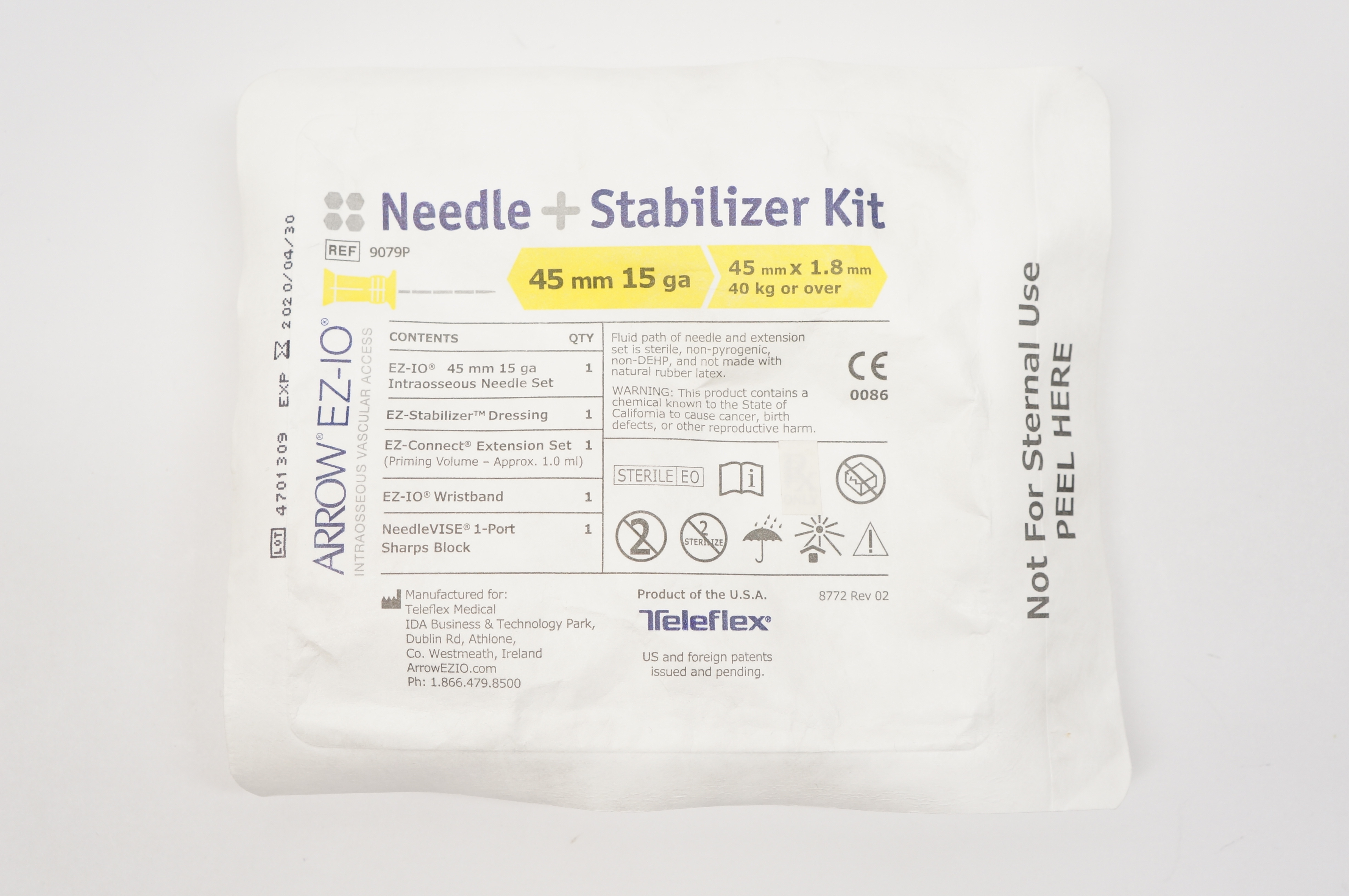 Teleflex 9079P Arrow EZ-IO Ndle + Stabilizer Kit 15ga x 45mm 40kg or over (x)