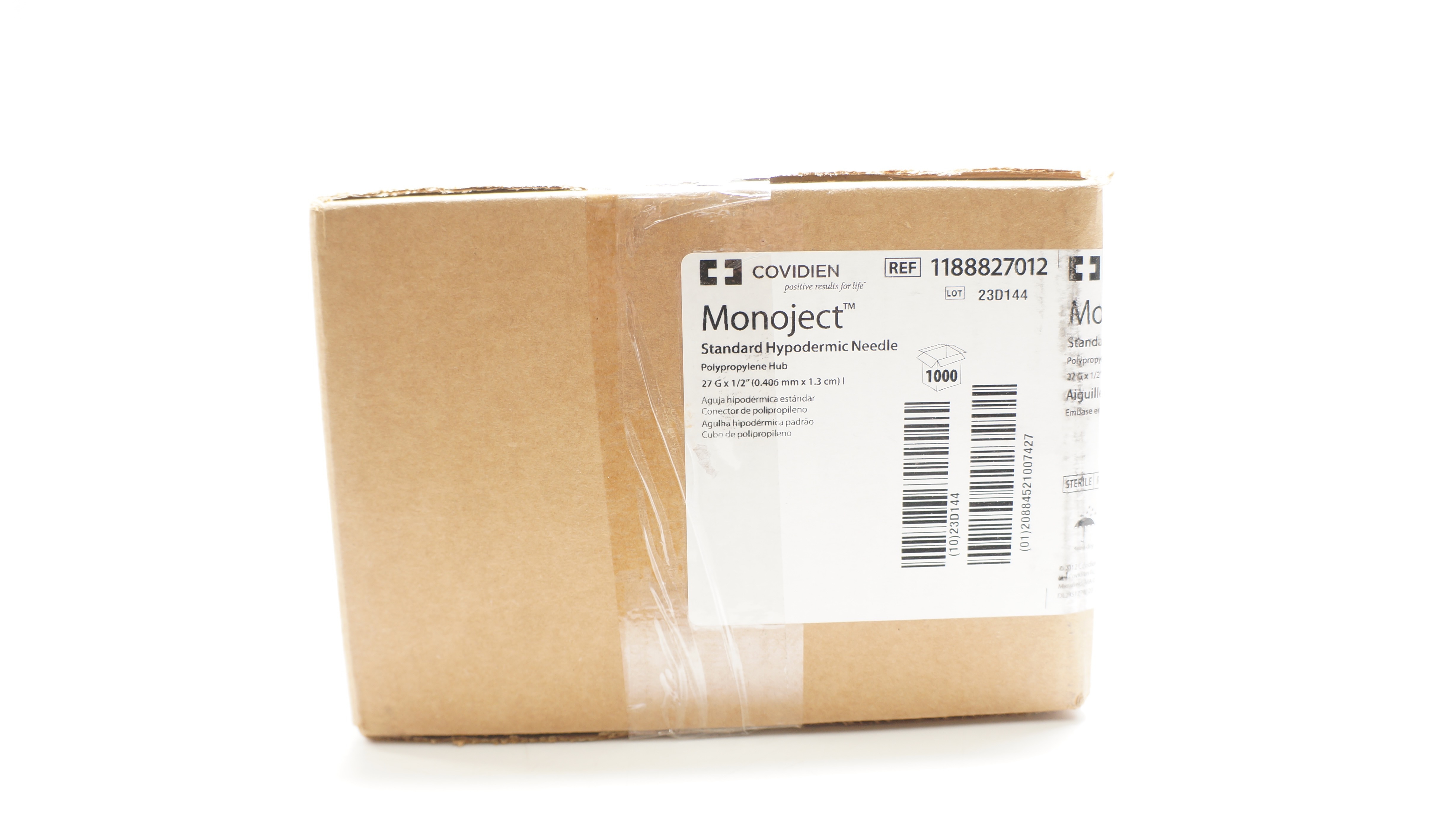 Covidien 1188827012 Monoject Hypodermic Ndle 27G x 1-1/2 inch - Box of 1000