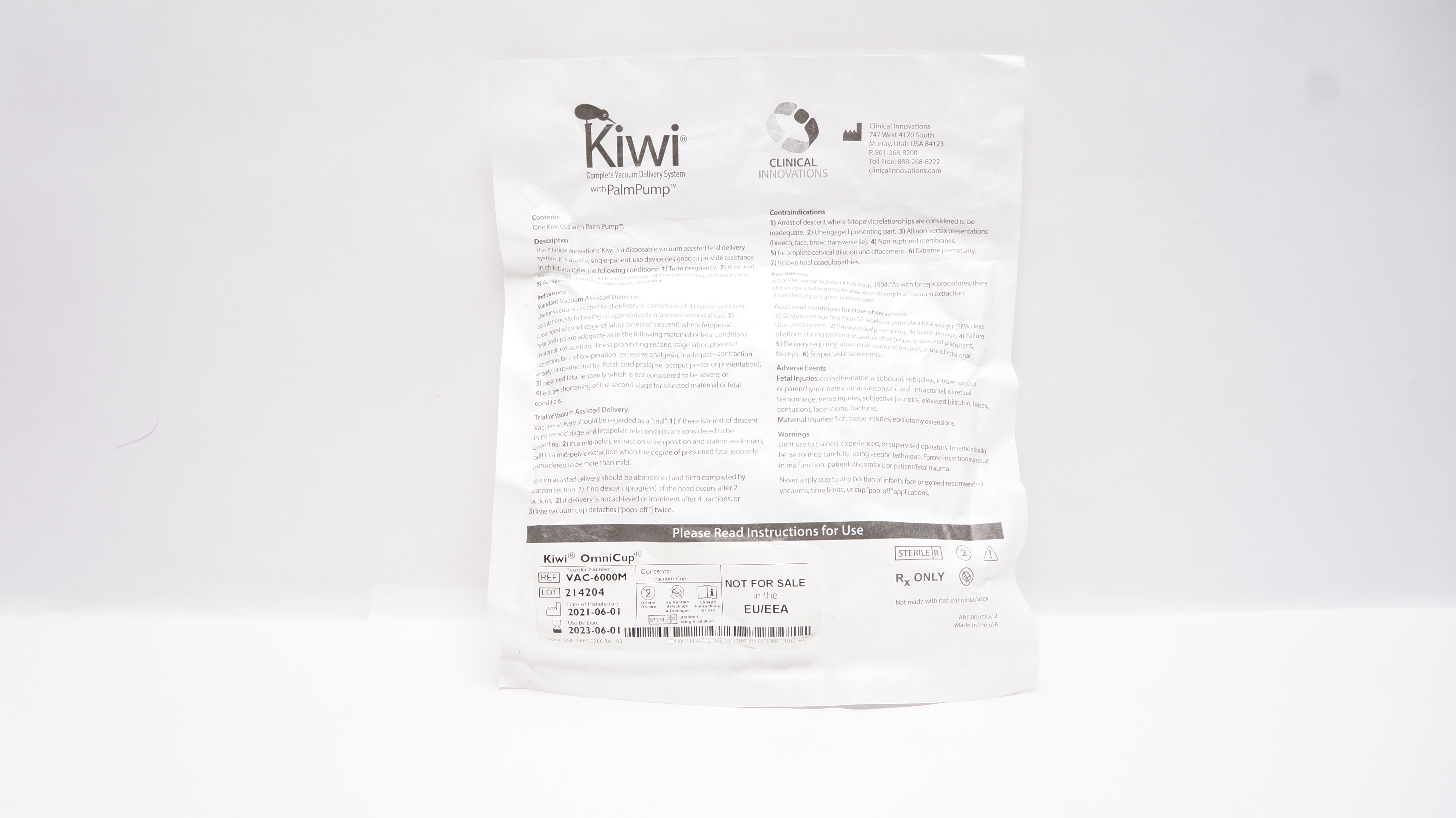Kiwi VAC-6000M OmniCup Complete Vacuum Delivery System with PalmPump (x)