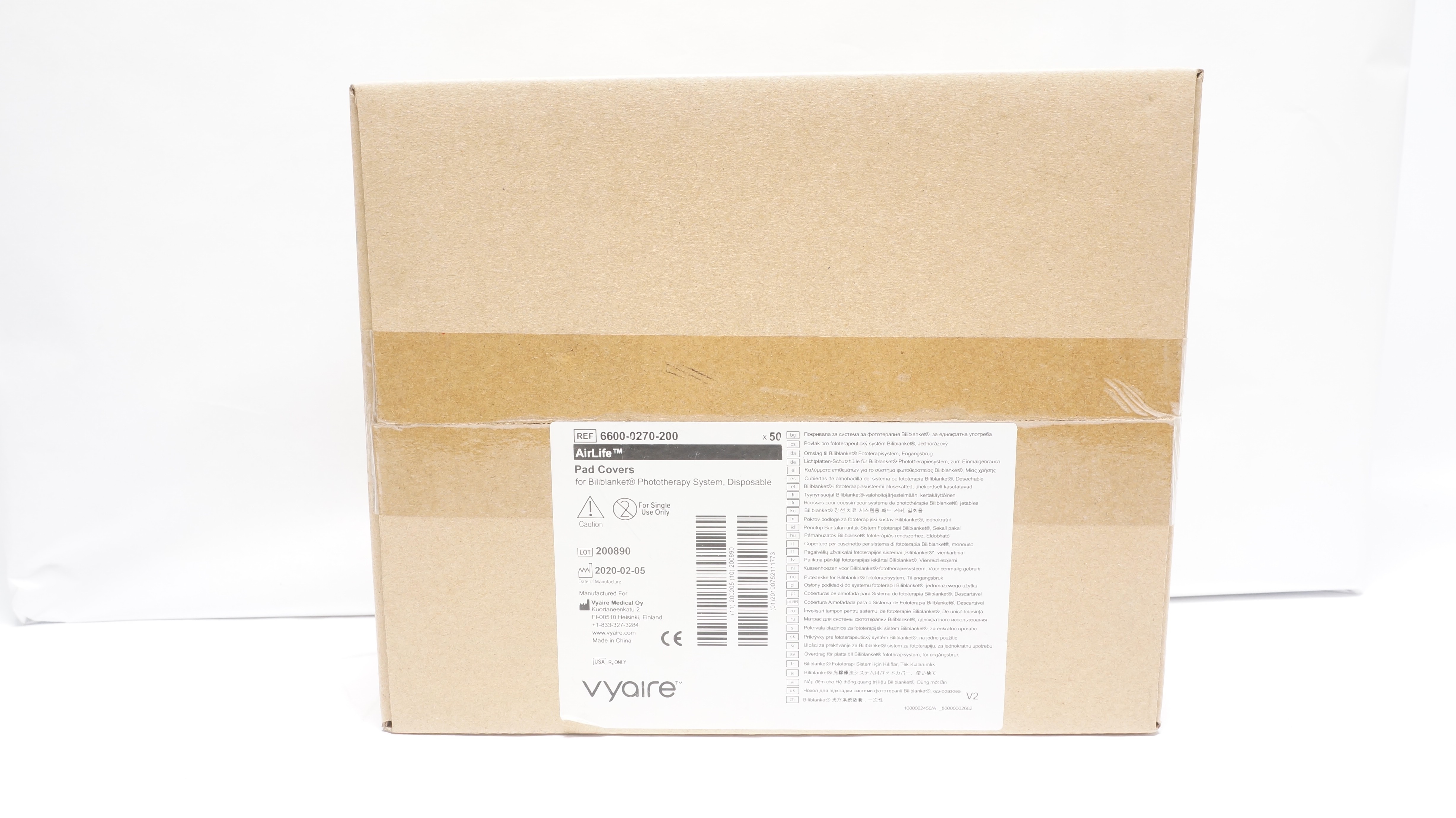 Vyaire 6600-0270-200 AirLife Pad Covers - Box of 50