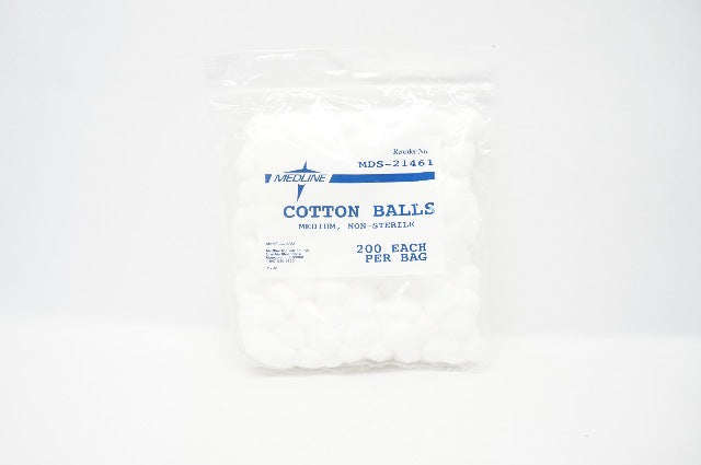 Medline MDS-21461 Cotton Balls, Medium, Non-Sterile - Pack of 200