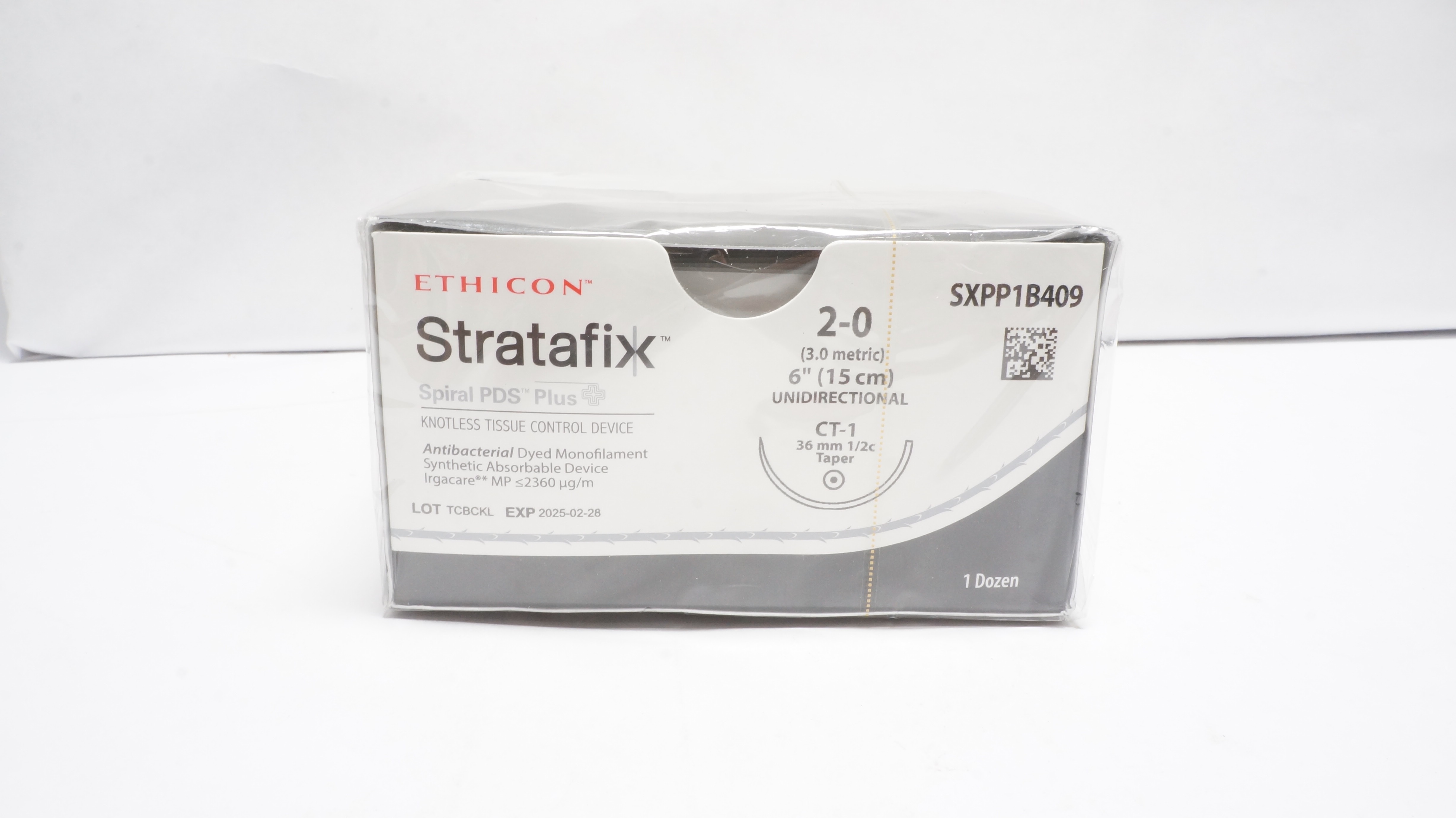 Ethicon SXPP1B409 2-0 STRATAFIX Stre CT-1 36mm 1/2c Taper 6inch (x) - Box of 12