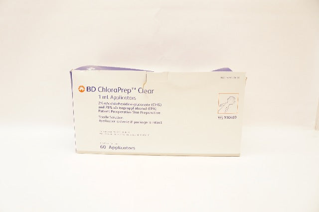 BD 930480 ChloraPrep Clear Applicator 1mL - Box of 60