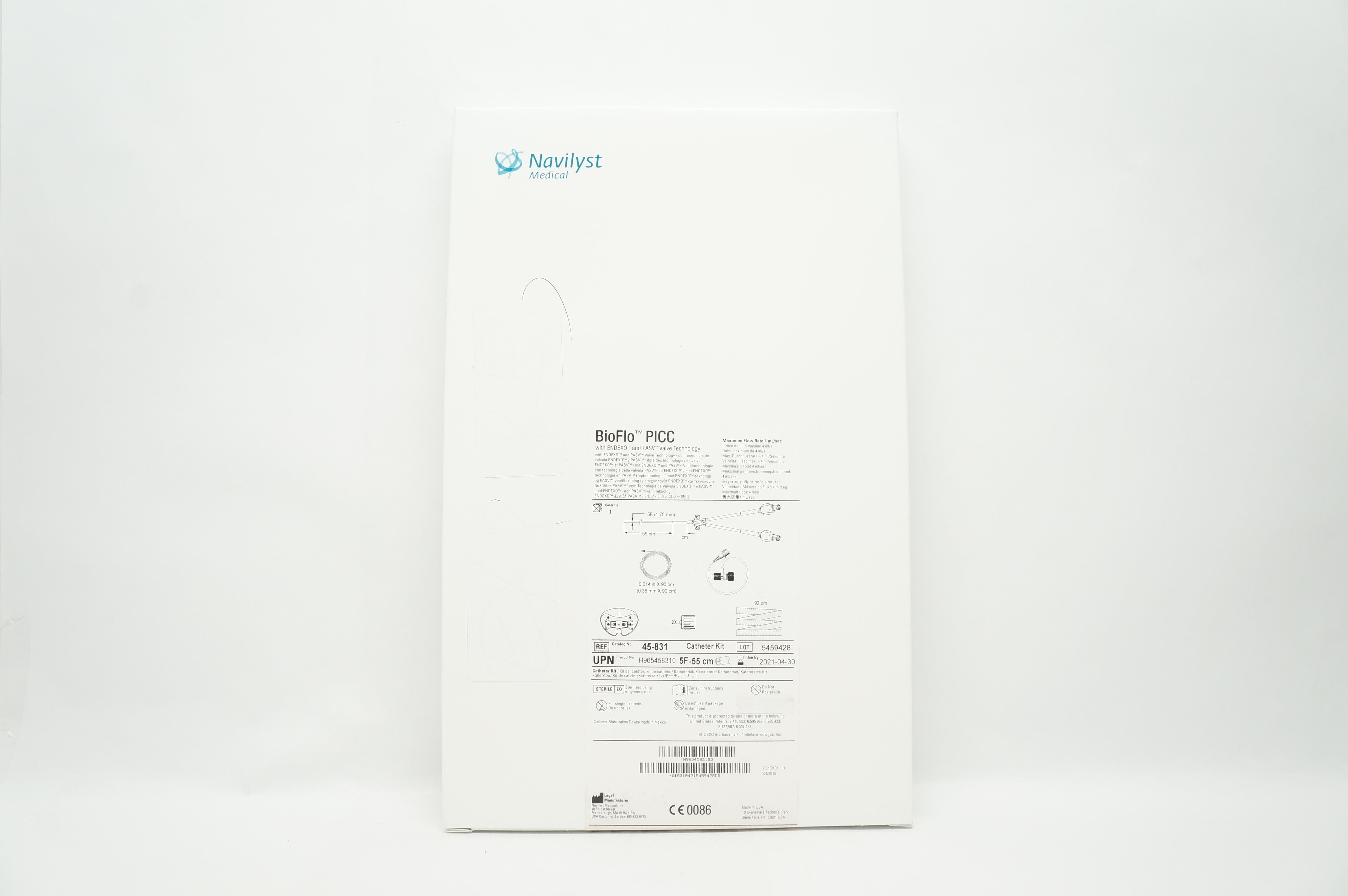Navilyst Medical 45-831 BioFlo PICC Cath. Kit 5F x 55cm (x)