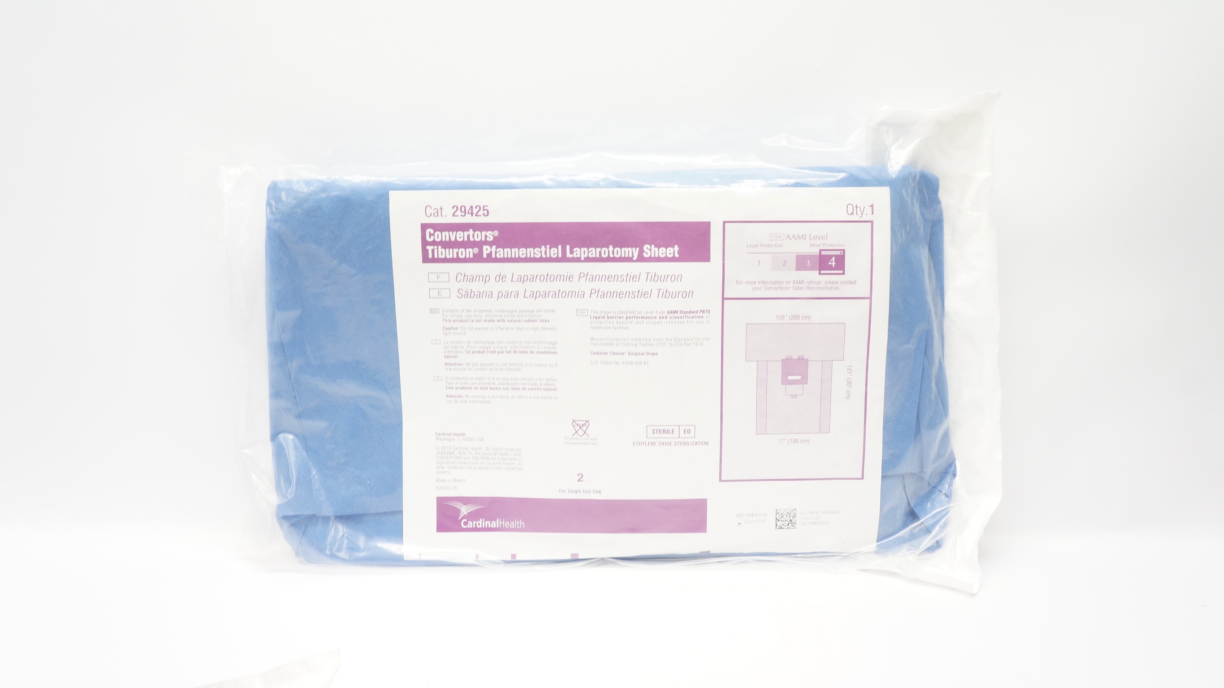 Cardinal Health 29425 Convertors Tiburon, Laparotomy Drape 106 x 77 x 121inch(x)