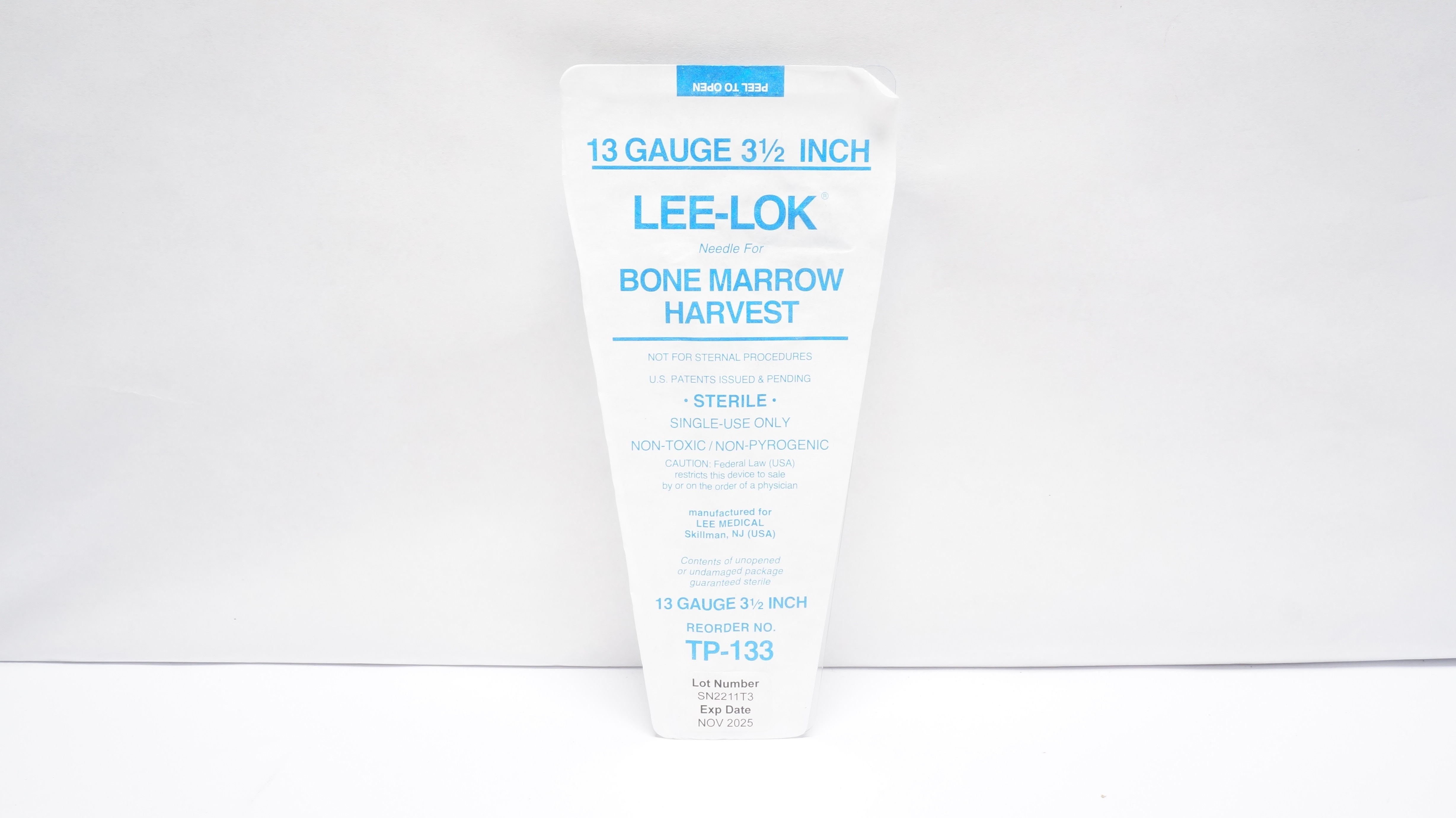 LEE Medical TP-133 LEE-LOK Bone Marrow Harvest Ndle. 13Gauge 3-1/2 inch (x)