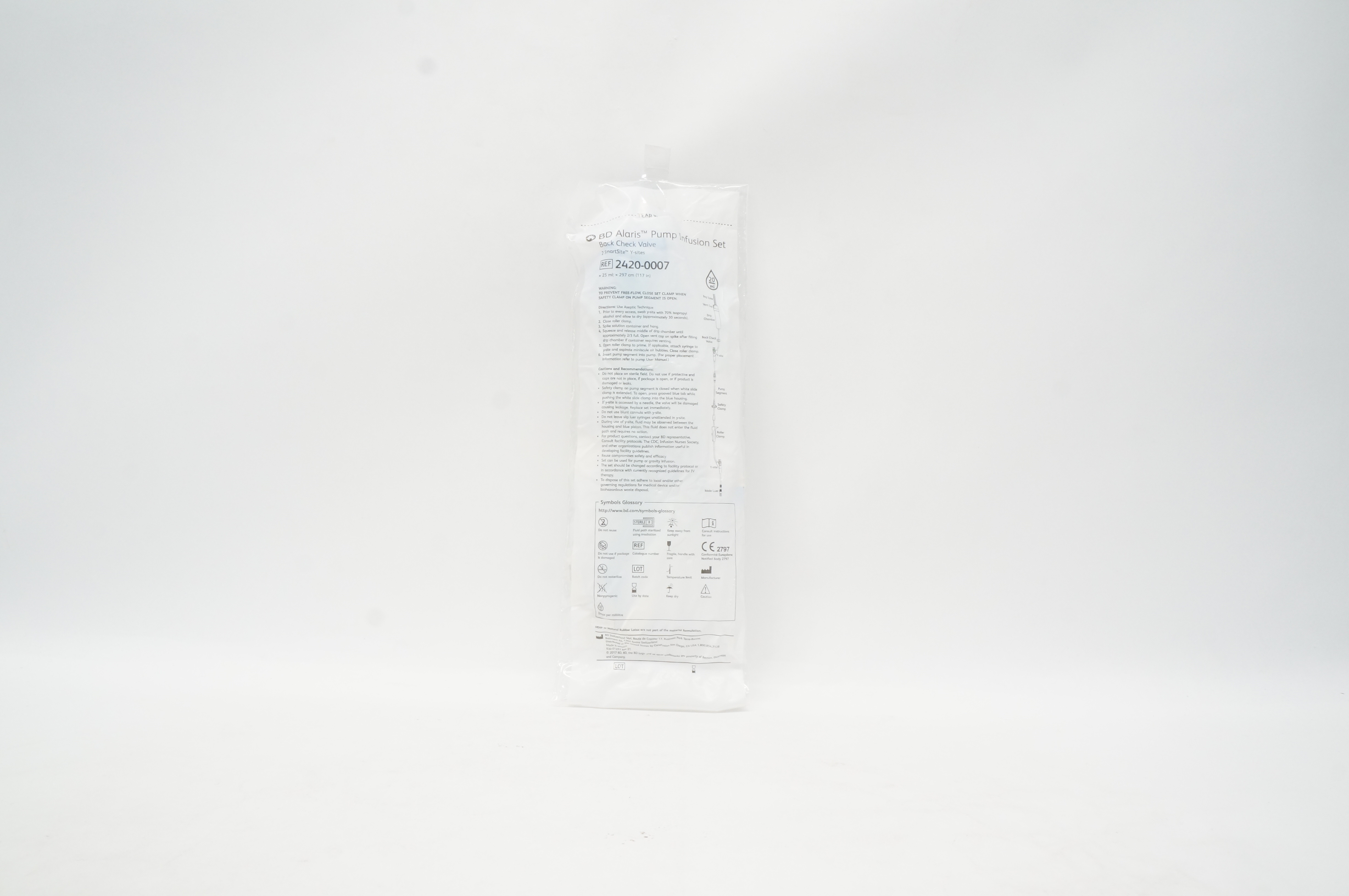 BD 2420-0007 Alaris Pump Infusion Set Back Check Valve 20 ml